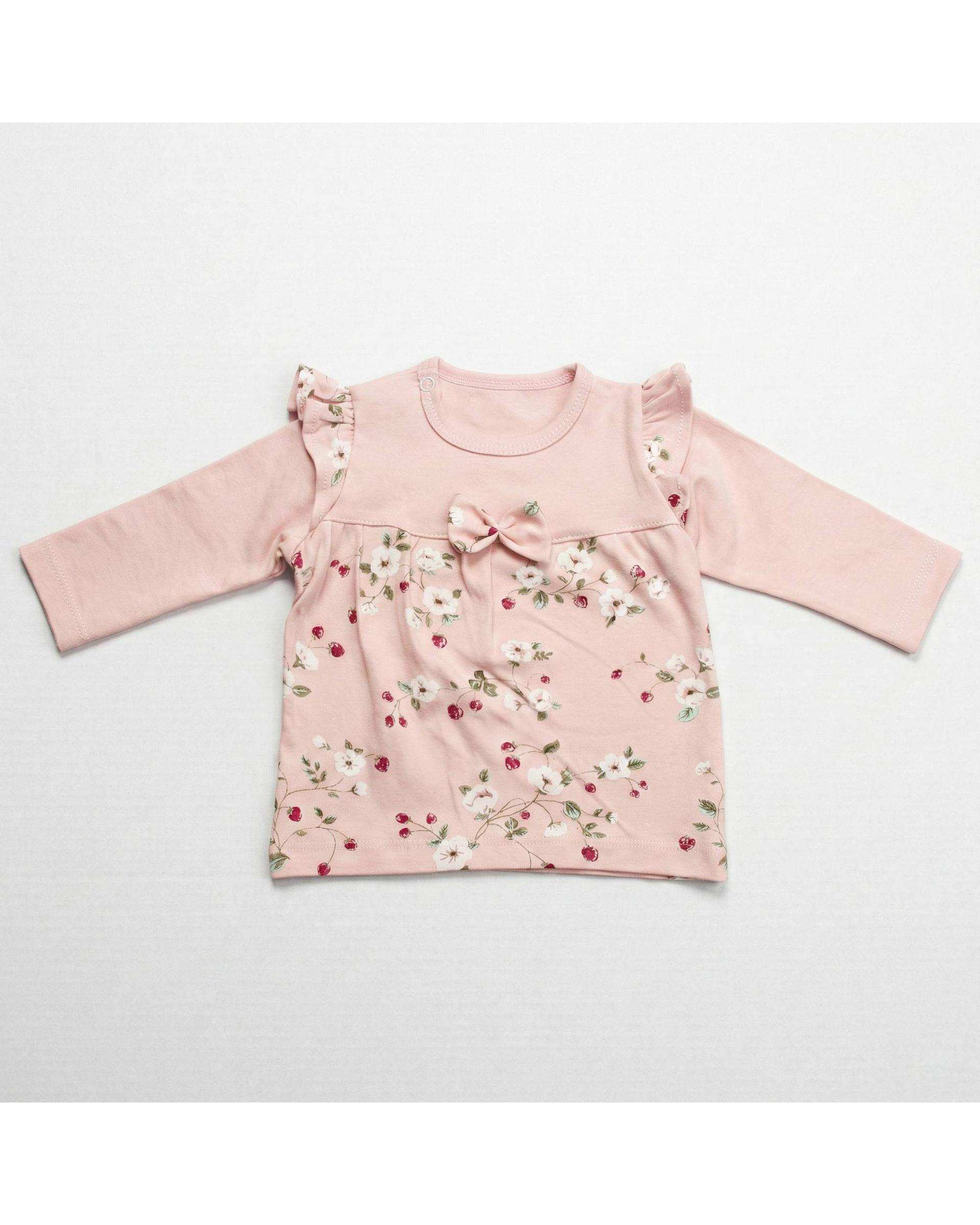 بلوز نوزادی دخترانه صورتی آدمک Adamak مدل توت فرنگی کد 3939001