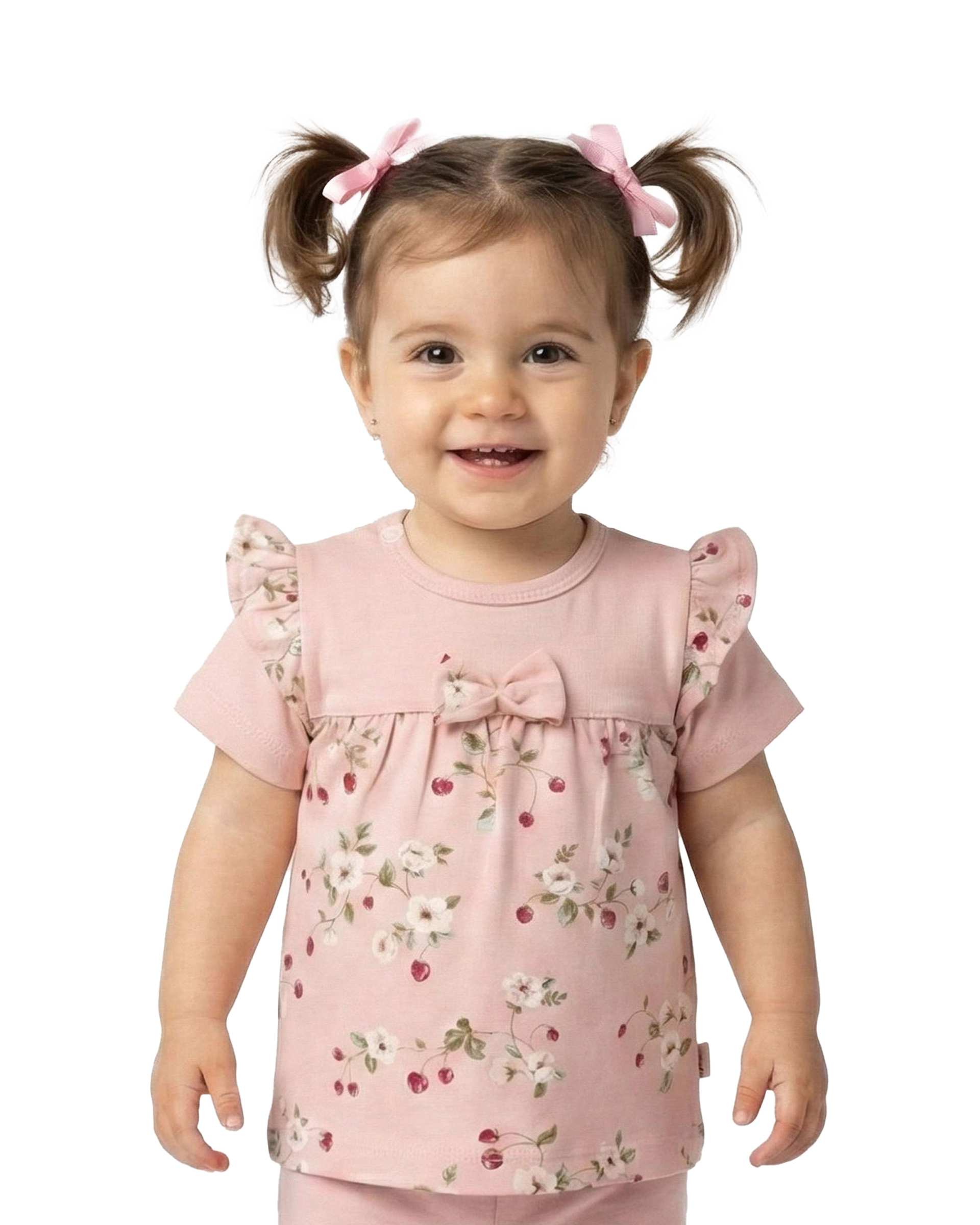 تیشرت نوزادی دخترانه صورتی آدمک Adamak مدل توت فرنگی کد 3940001