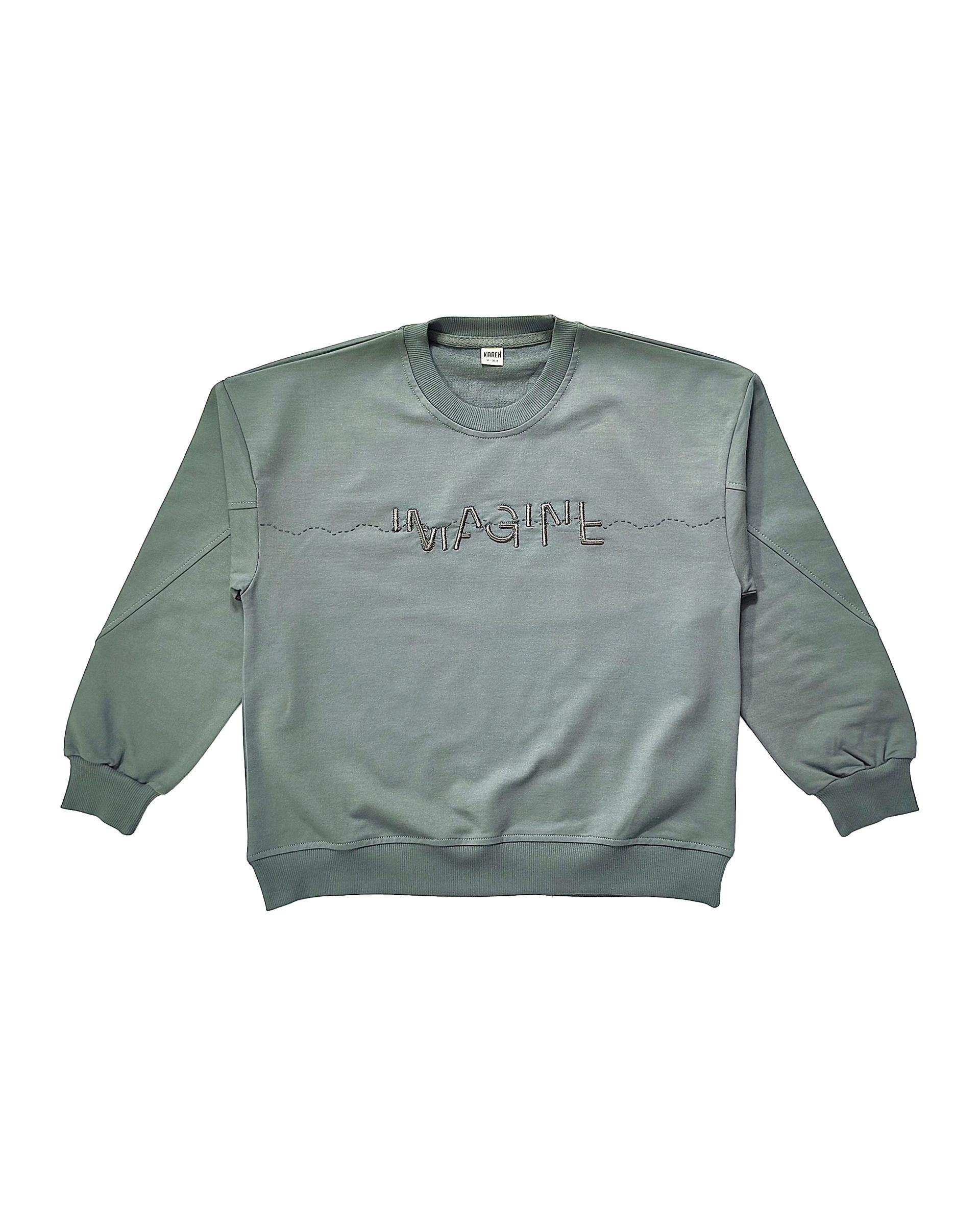 بلوز پسرانه سبز لئو کیدز Leo Kids طرح IMAGINE کد 3-5871