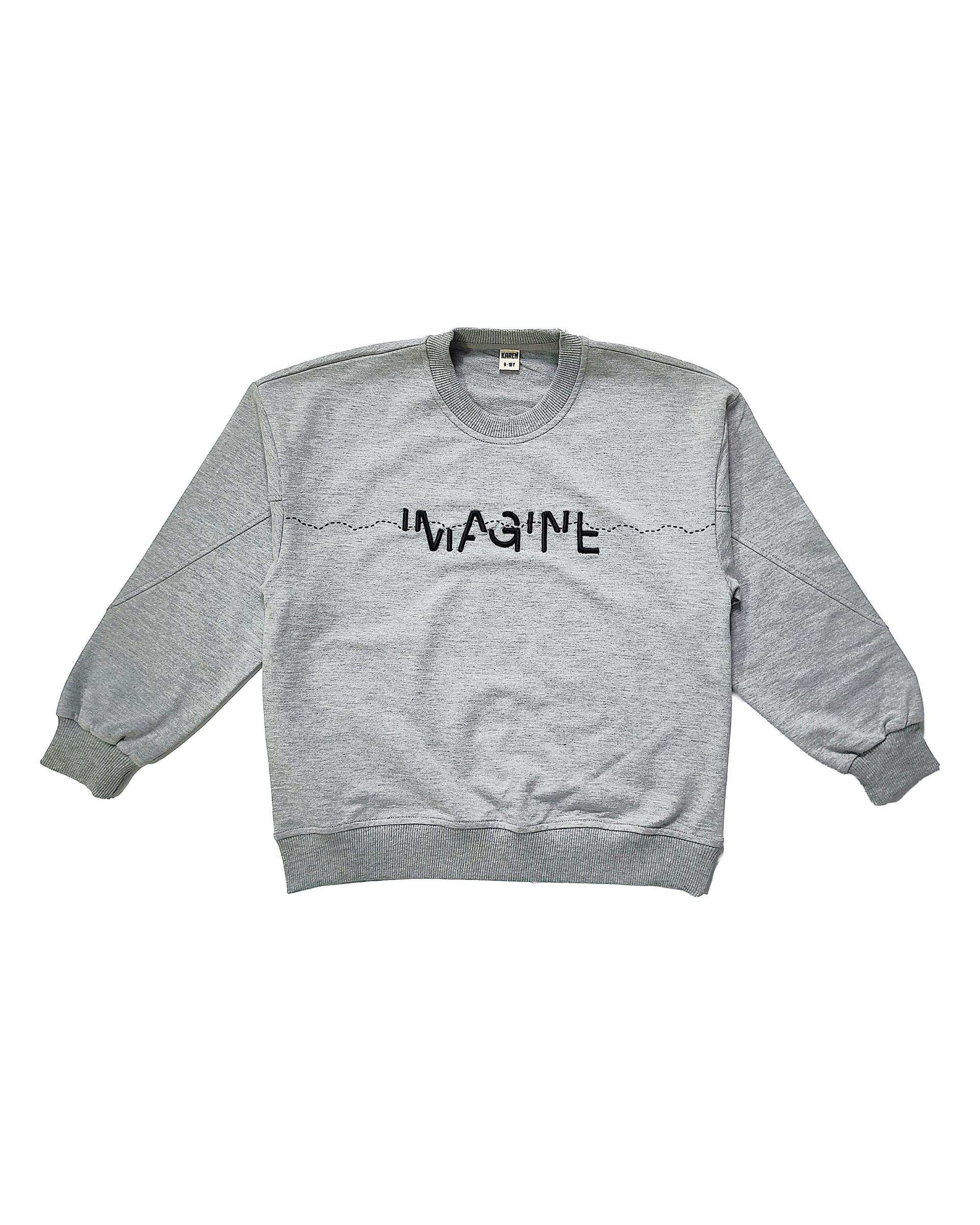 بلوز پسرانه طوسی روشن لئو کیدز Leo Kids طرح IMAGINE کد 4-5871