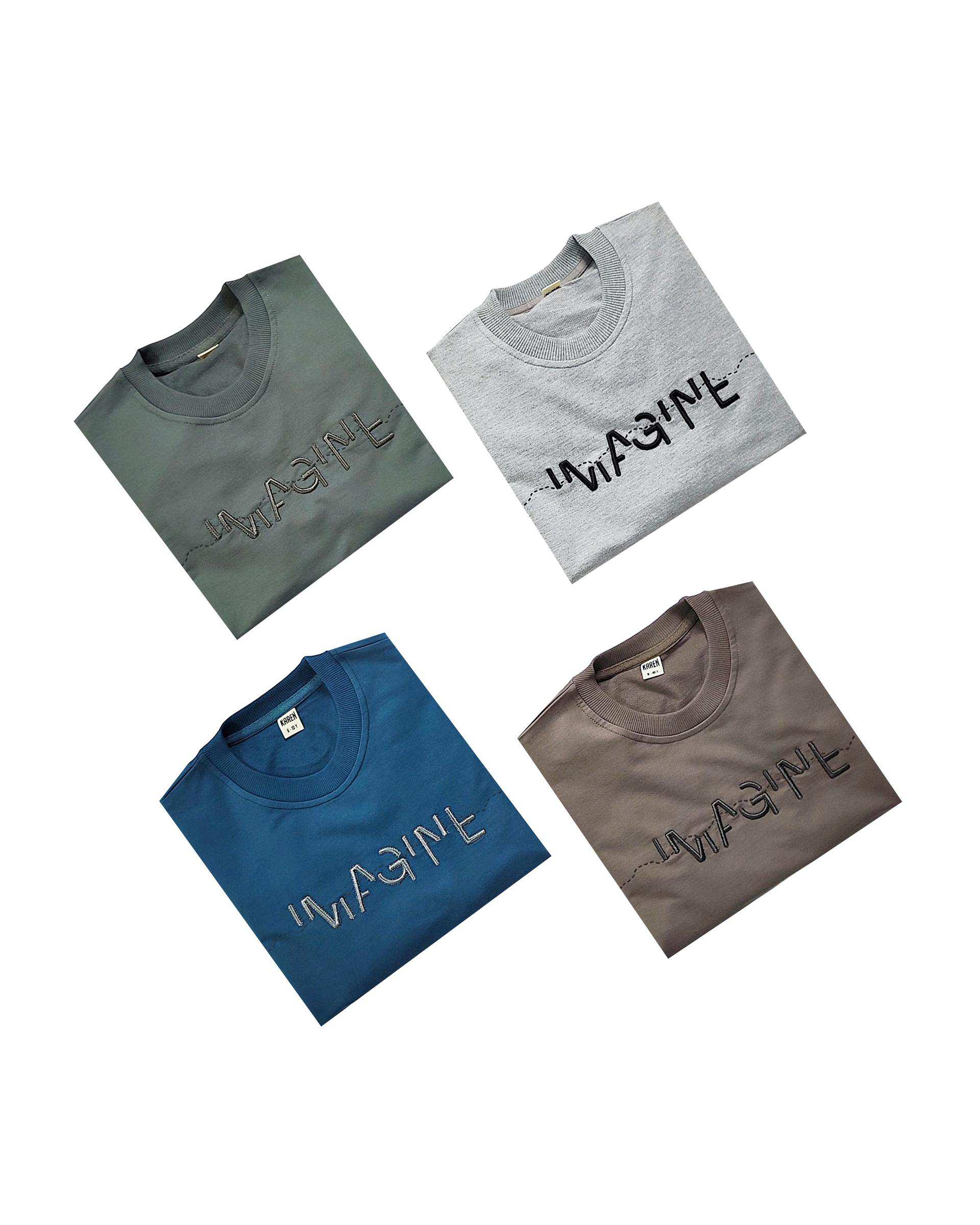 بلوز پسرانه طوسی روشن لئو کیدز Leo Kids طرح IMAGINE کد 4-5871