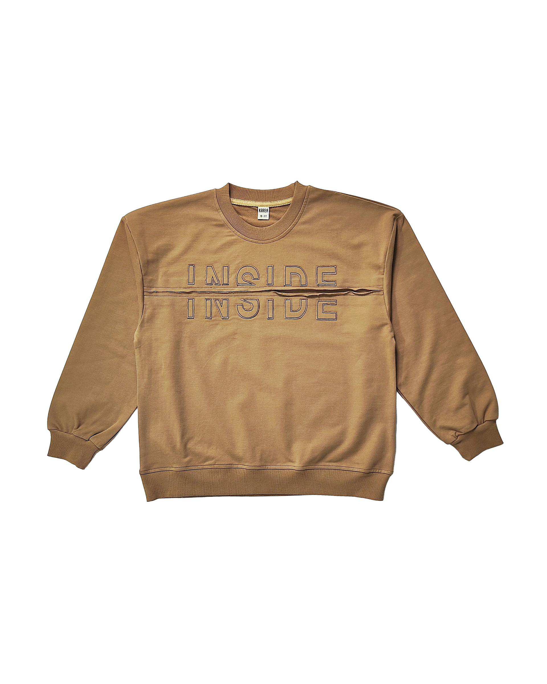 بلوز پسرانه نسکافه ای لئو کیدز Leo Kids طرح INSIDE کد 2-5872