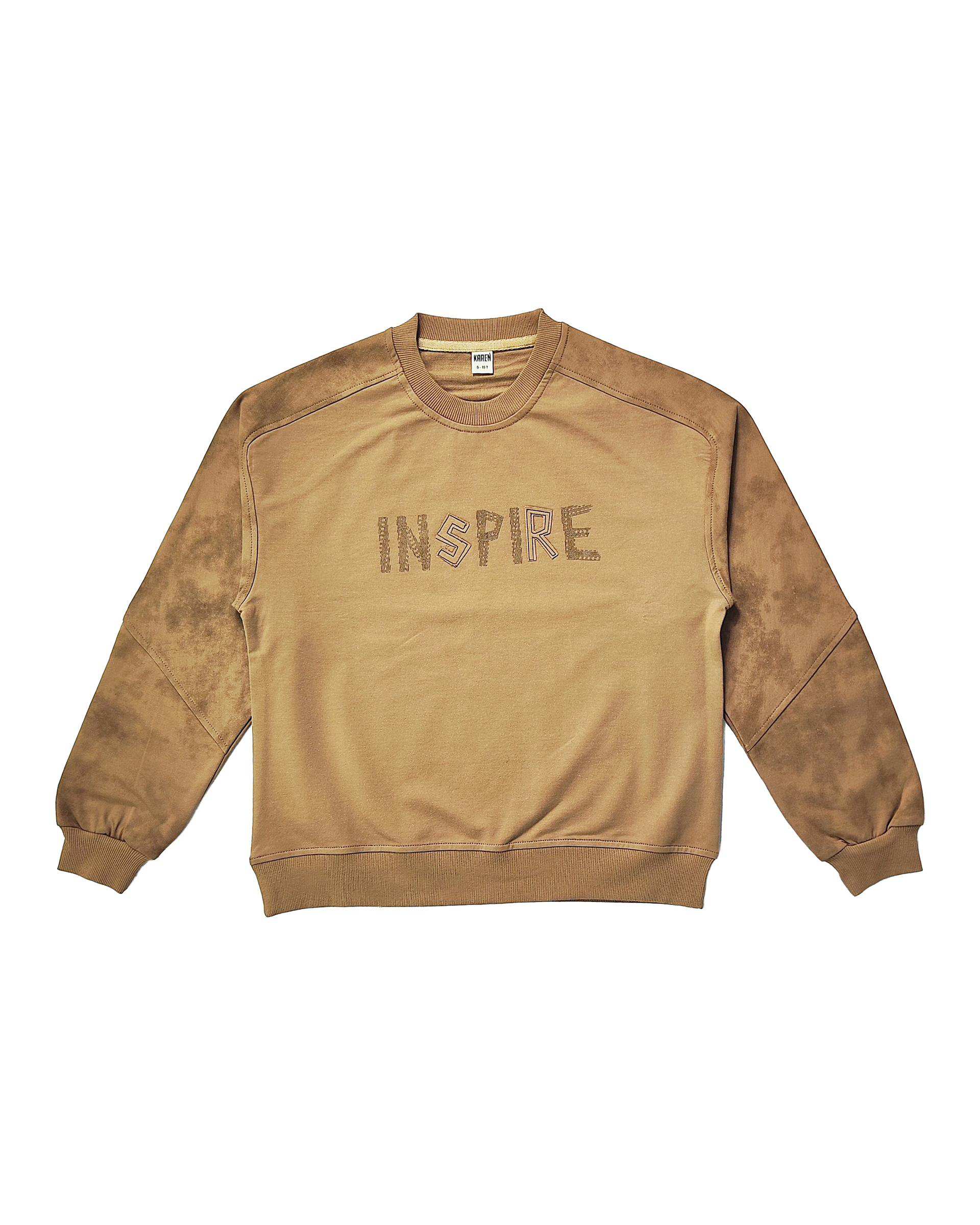 بلوز پسرانه نسکافه ای لئو کیدز Leo Kids طرح INSPIRE کد 1-5874