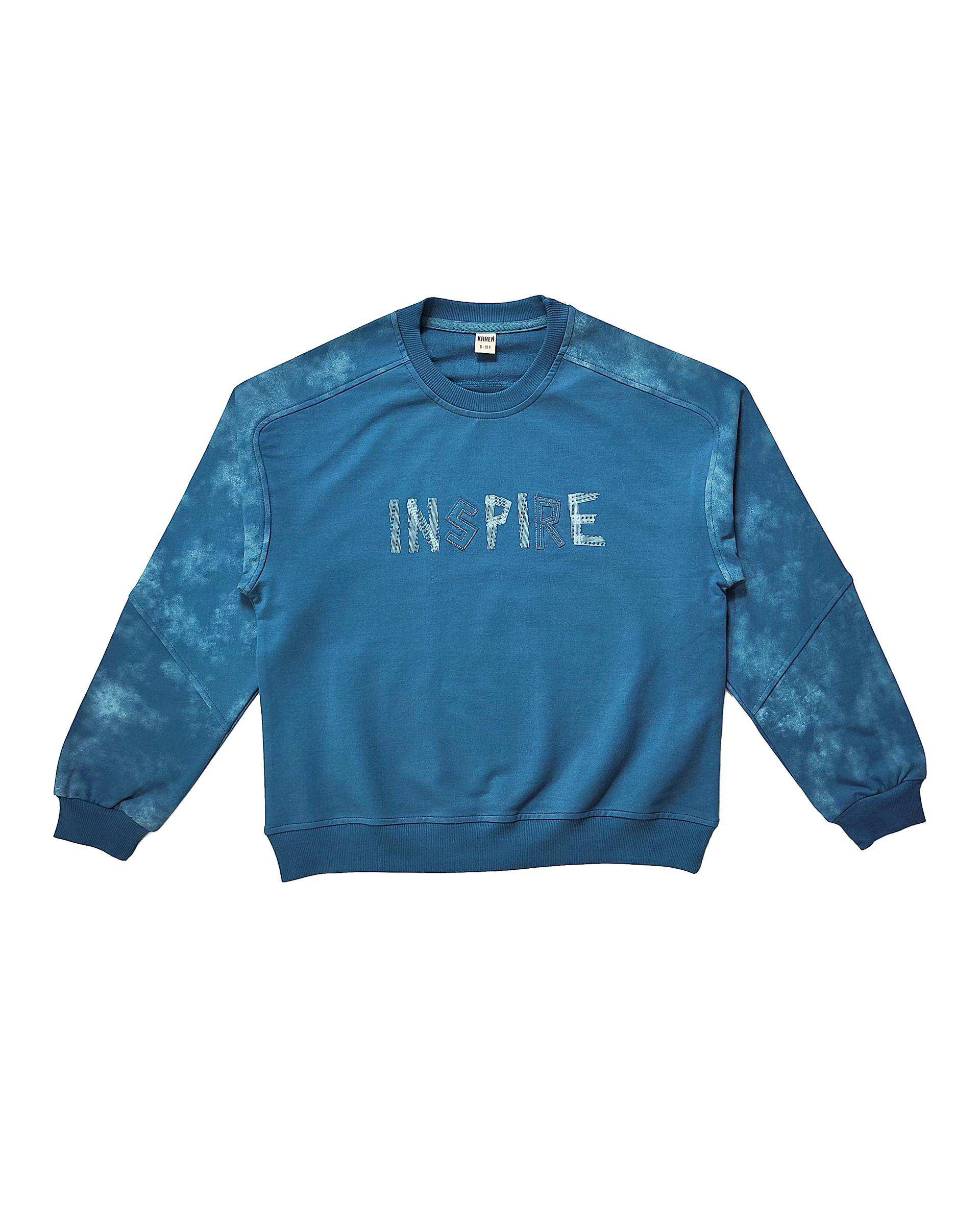 بلوز پسرانه آبی لئو کیدز Leo Kids طرح INSPIRE کد 3-5874