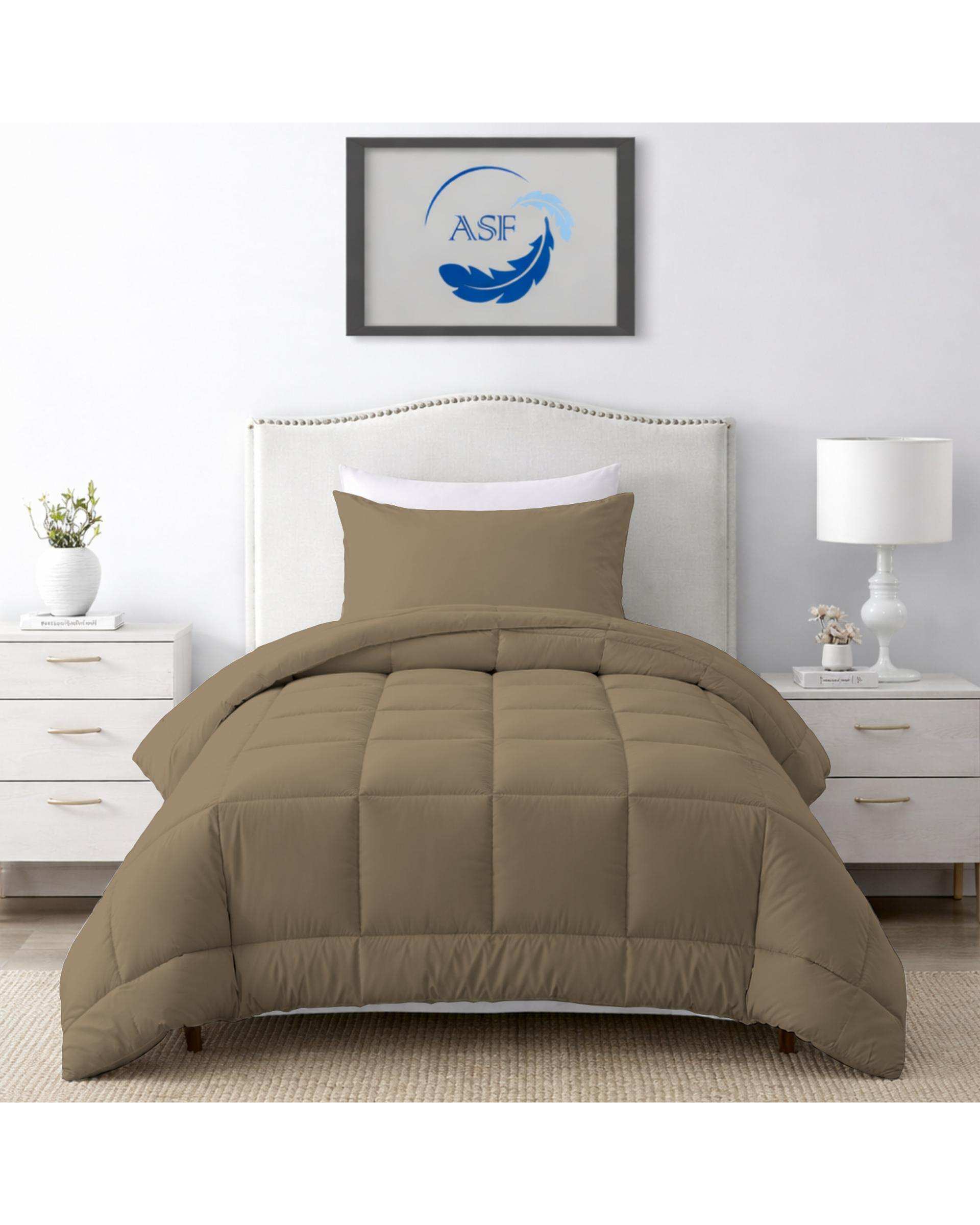 سرویس لحاف روتختی مینیمال تک نفره 6 تکه عرض 80 بژ ای اس اف ASF مدل BOX LINE