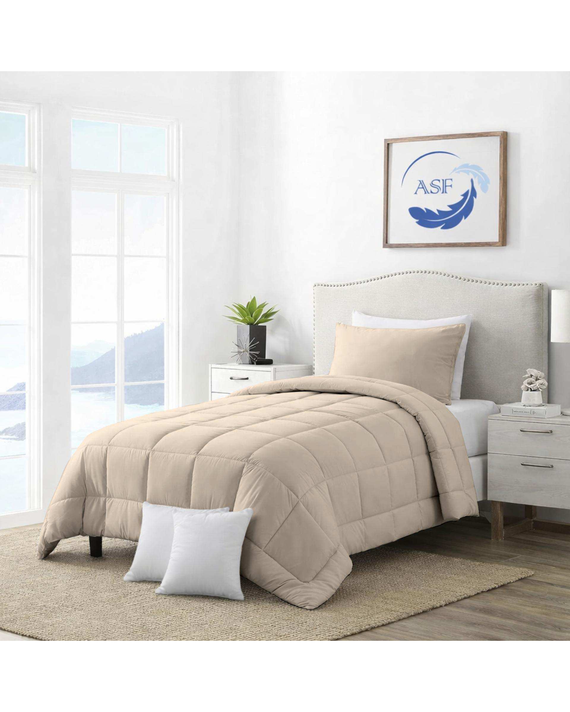 سرویس لحاف روتختی مینیمال تک نفره 6 تکه عرض 80 کرم ای اس اف ASF مدل BOX LINE