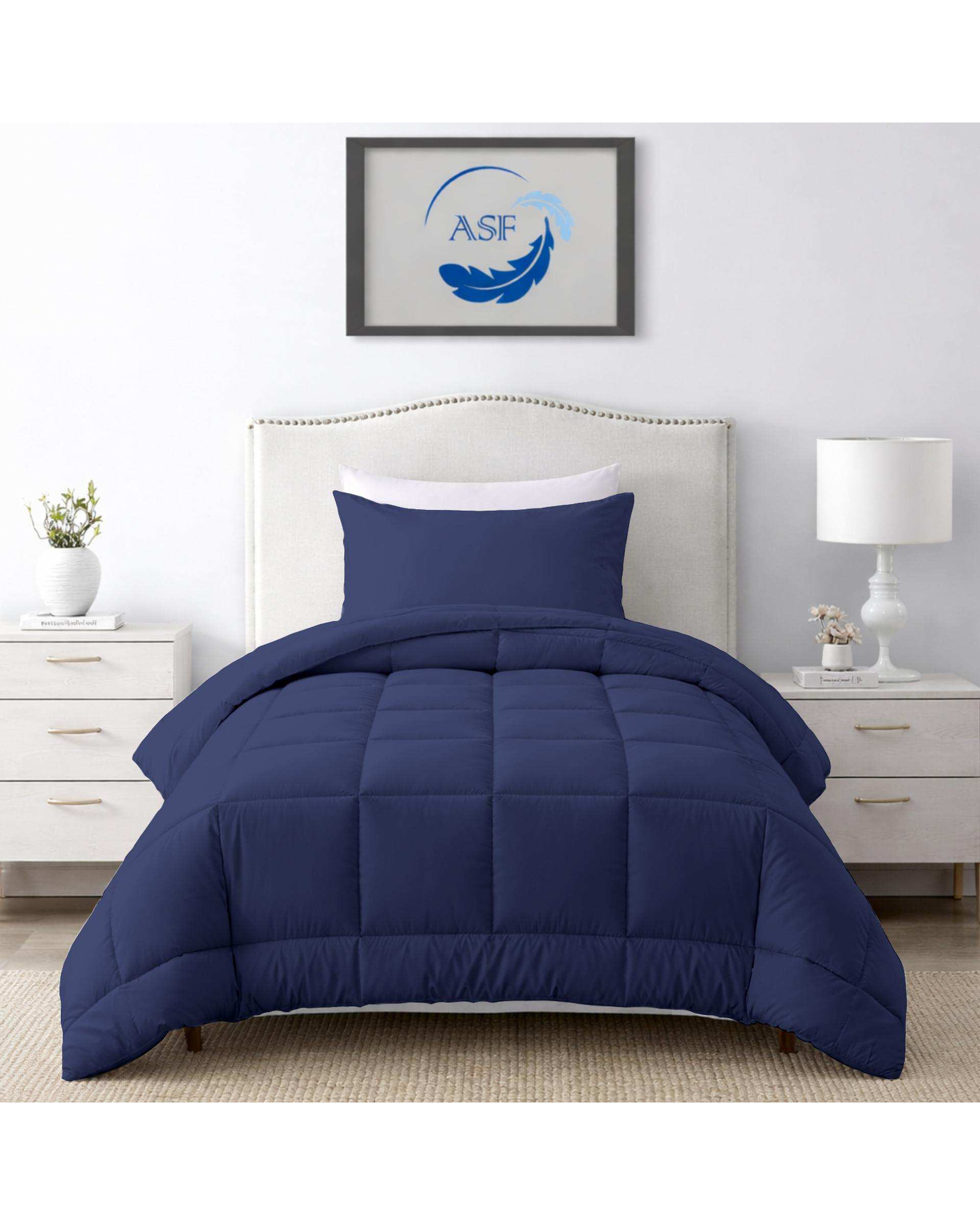 سرویس لحاف روتختی مینیمال تک نفره 6 تکه عرض 90 سرمه ای ای اس اف ASF مدل BOX LINE