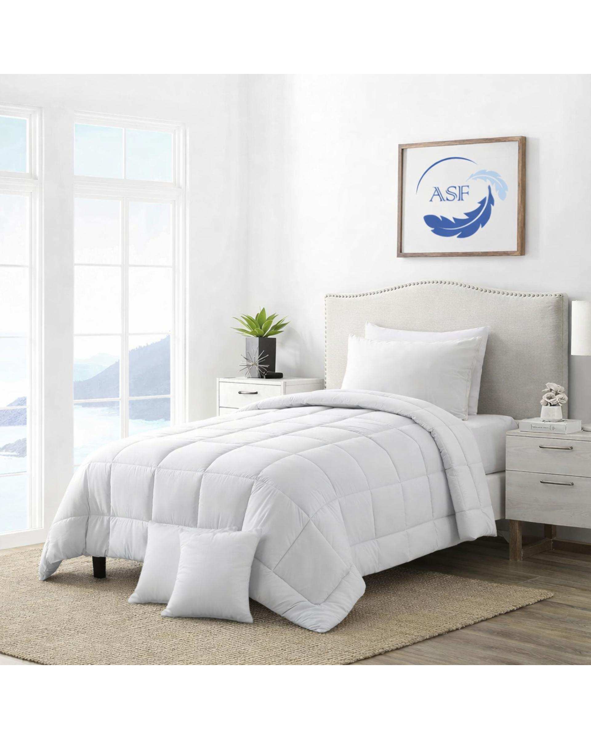 سرویس لحاف روتختی مینیمال تک نفره 6 تکه عرض 90 سفید ای اس اف ASF مدل BOX LINE