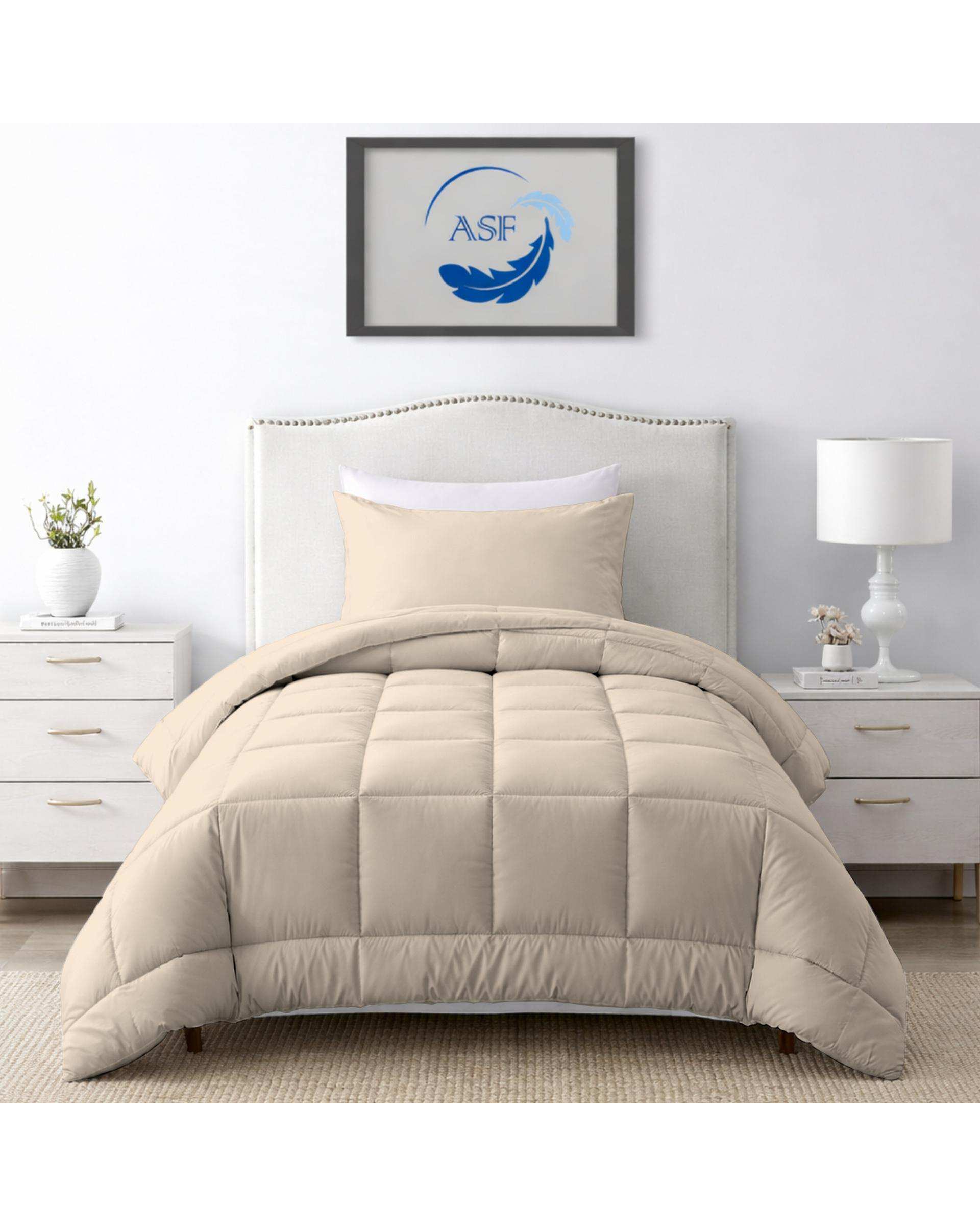 سرویس لحاف روتختی مینیمال تک نفره 6 تکه عرض 90 کرم ای اس اف ASF مدل BOX LINE