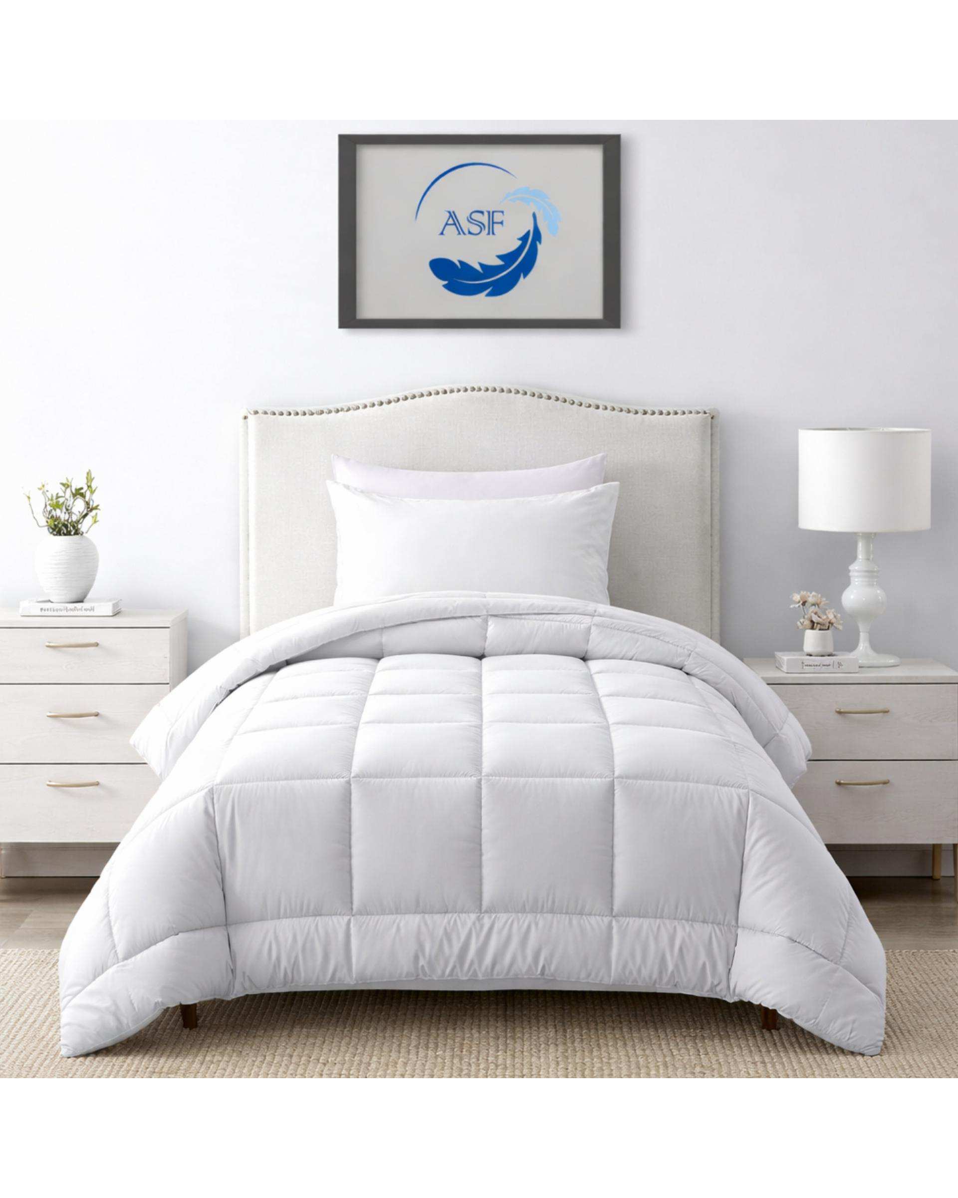 سرویس لحاف روتختی مینیمال تک نفره 6 تکه عرض 100 سفید ای اس اف ASF مدل BOX LINE