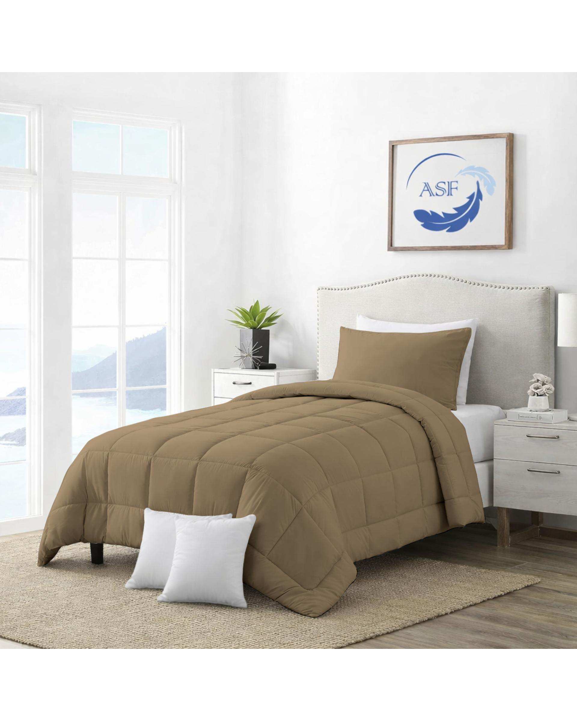 سرویس لحاف روتختی مینیمال تک نفره 6 تکه عرض 120 بژ ای اس اف ASF مدل BOX LINE