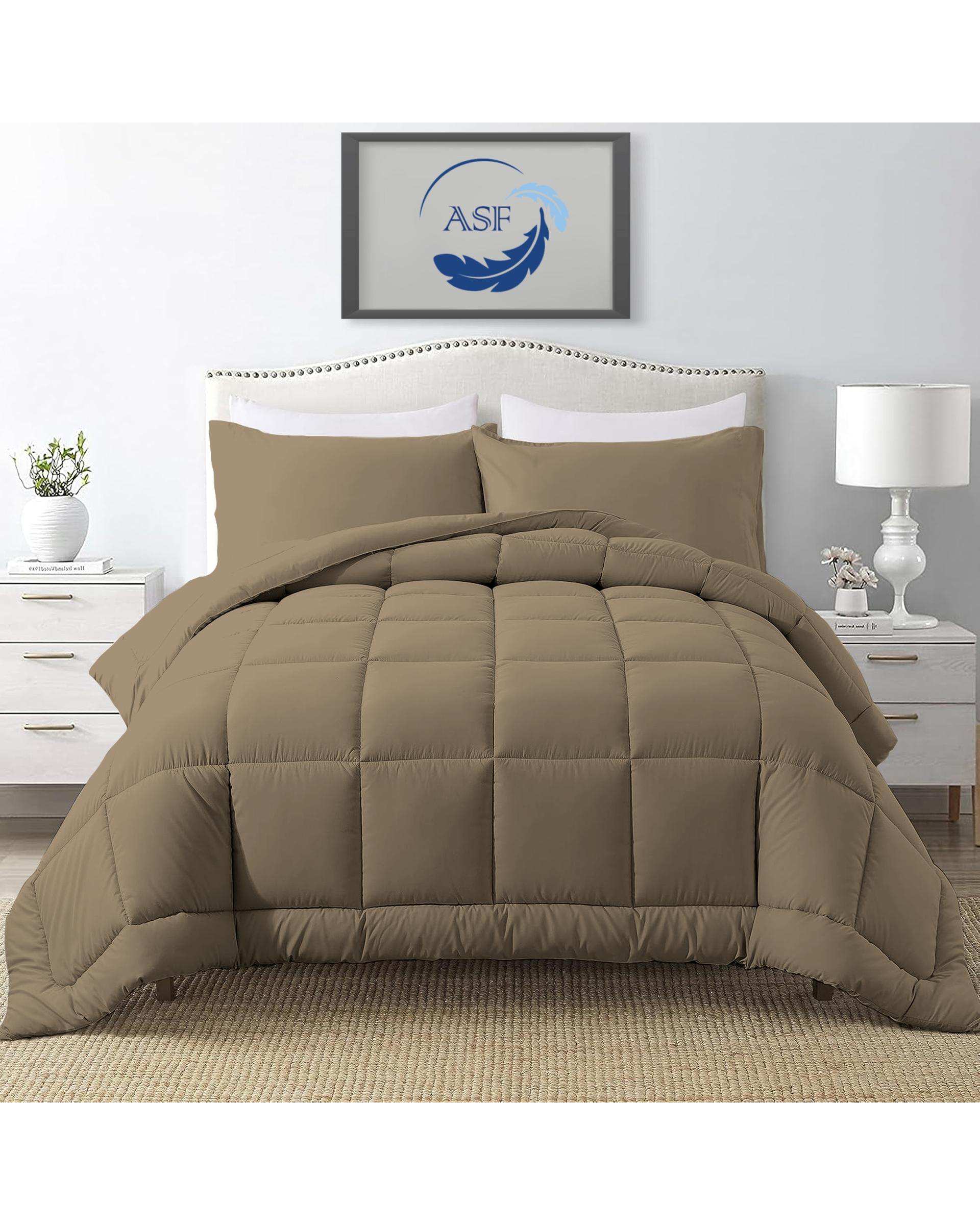 سرویس لحاف روتختی مینیمال دو نفره 8 تکه عرض 140 بژ ای اس اف ASF مدل BOX LINE