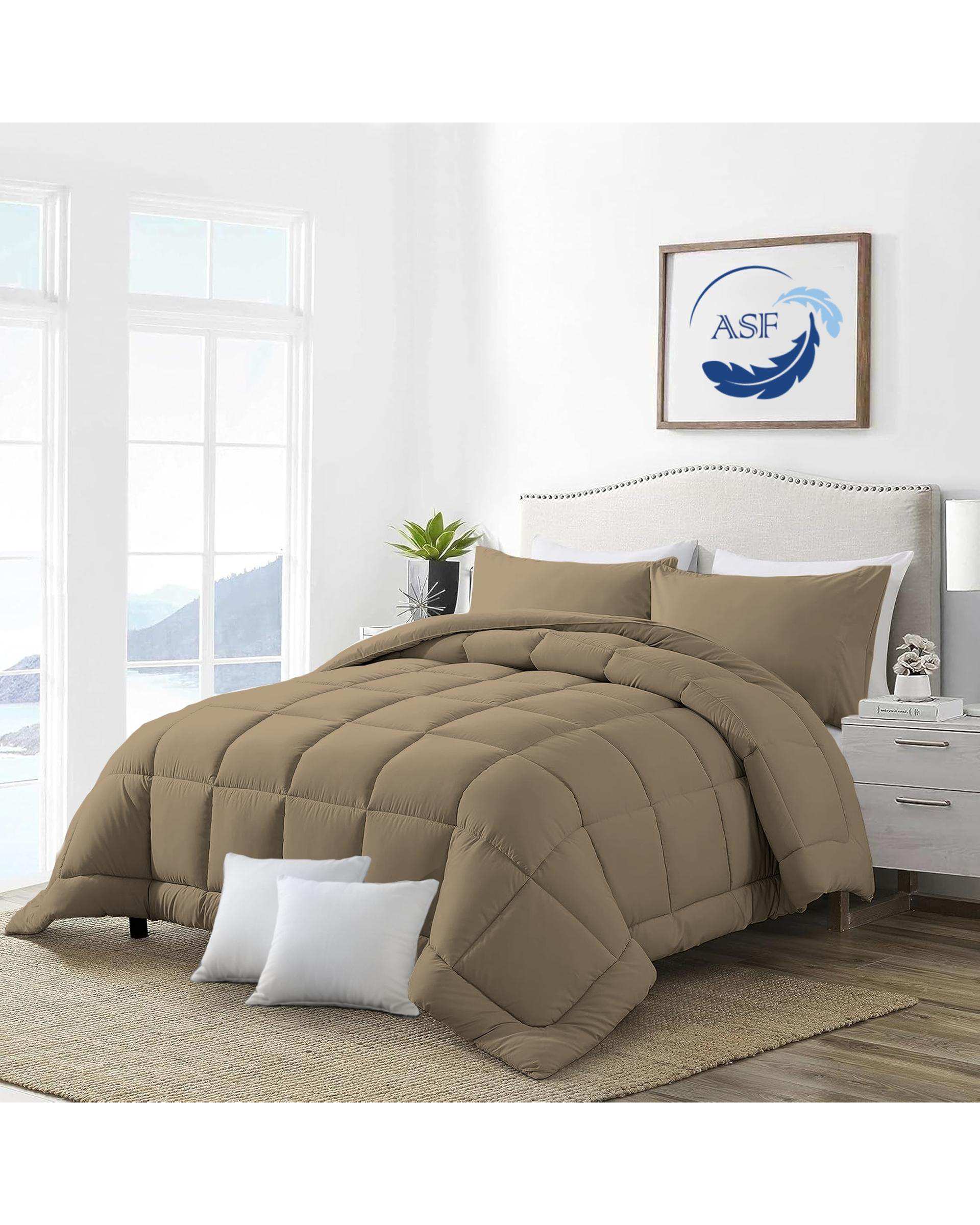 سرویس لحاف روتختی مینیمال دو نفره 8 تکه عرض 160 بژ ای اس اف ASF مدل BOX LINE