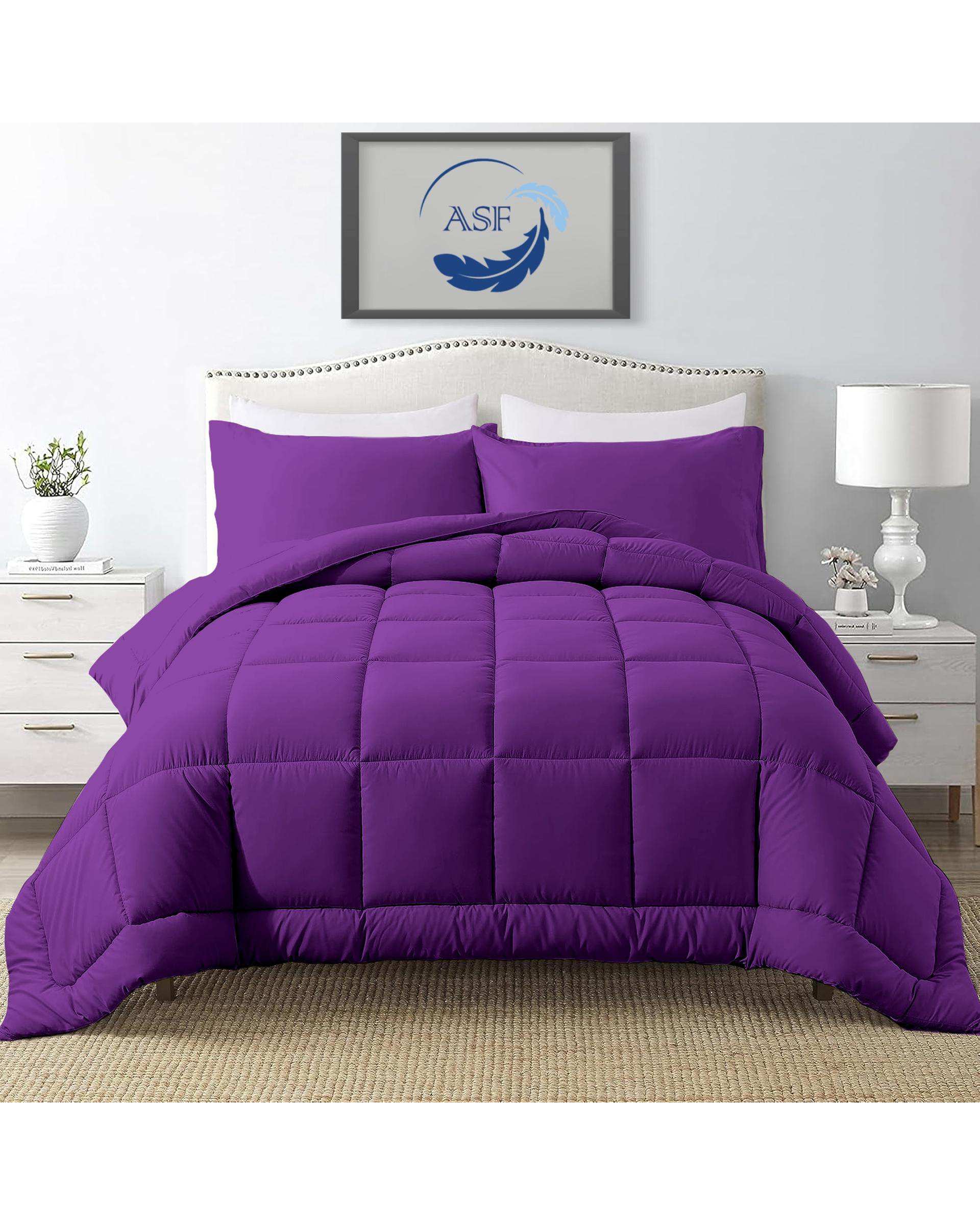 سرویس لحاف روتختی مینیمال دو نفره 8 تکه عرض 160 بنفش ای اس اف ASF مدل BOX LINE