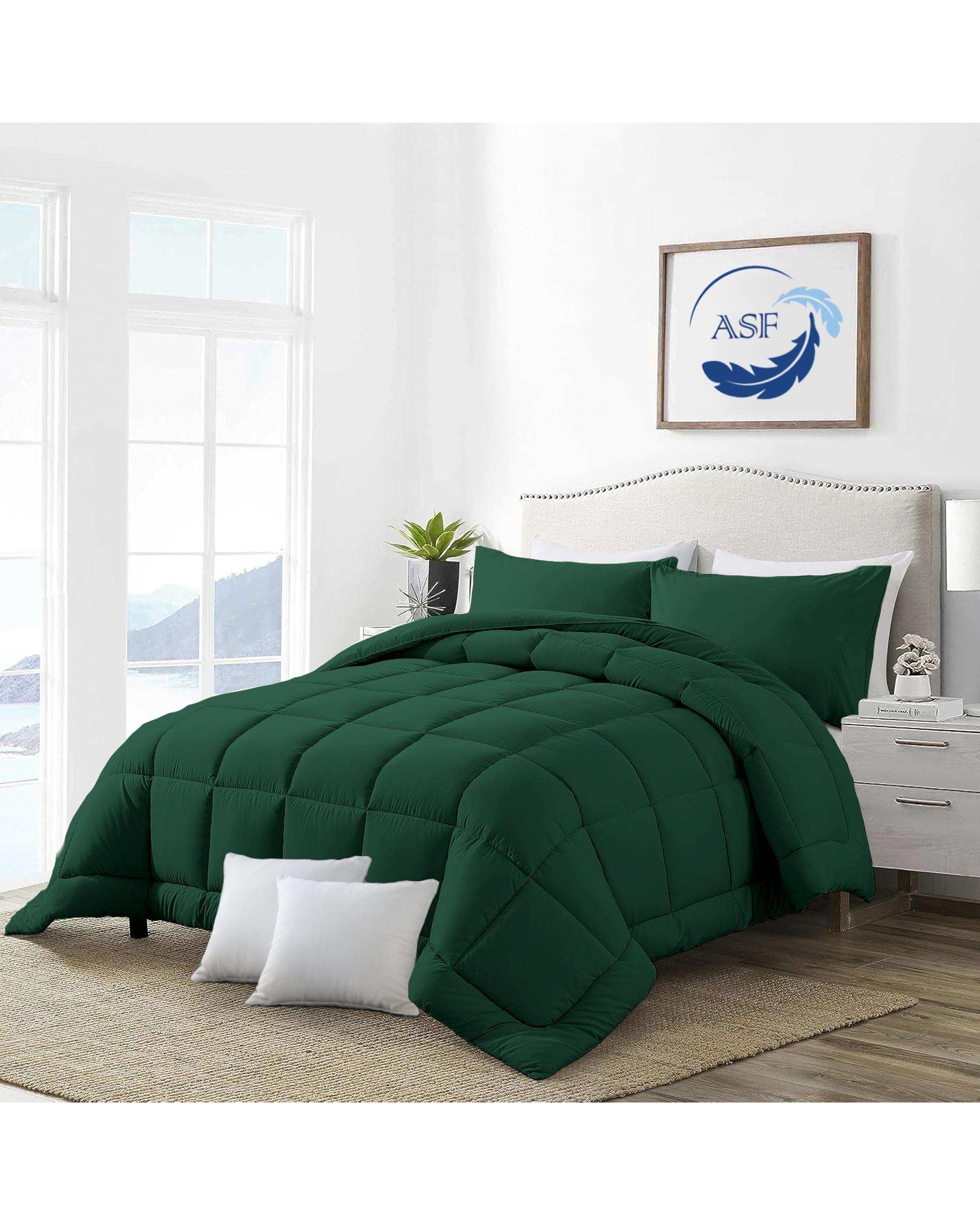 سرویس لحاف روتختی مینیمال دو نفره 8 تکه عرض 160 سبز ای اس اف ASF مدل BOX LINE