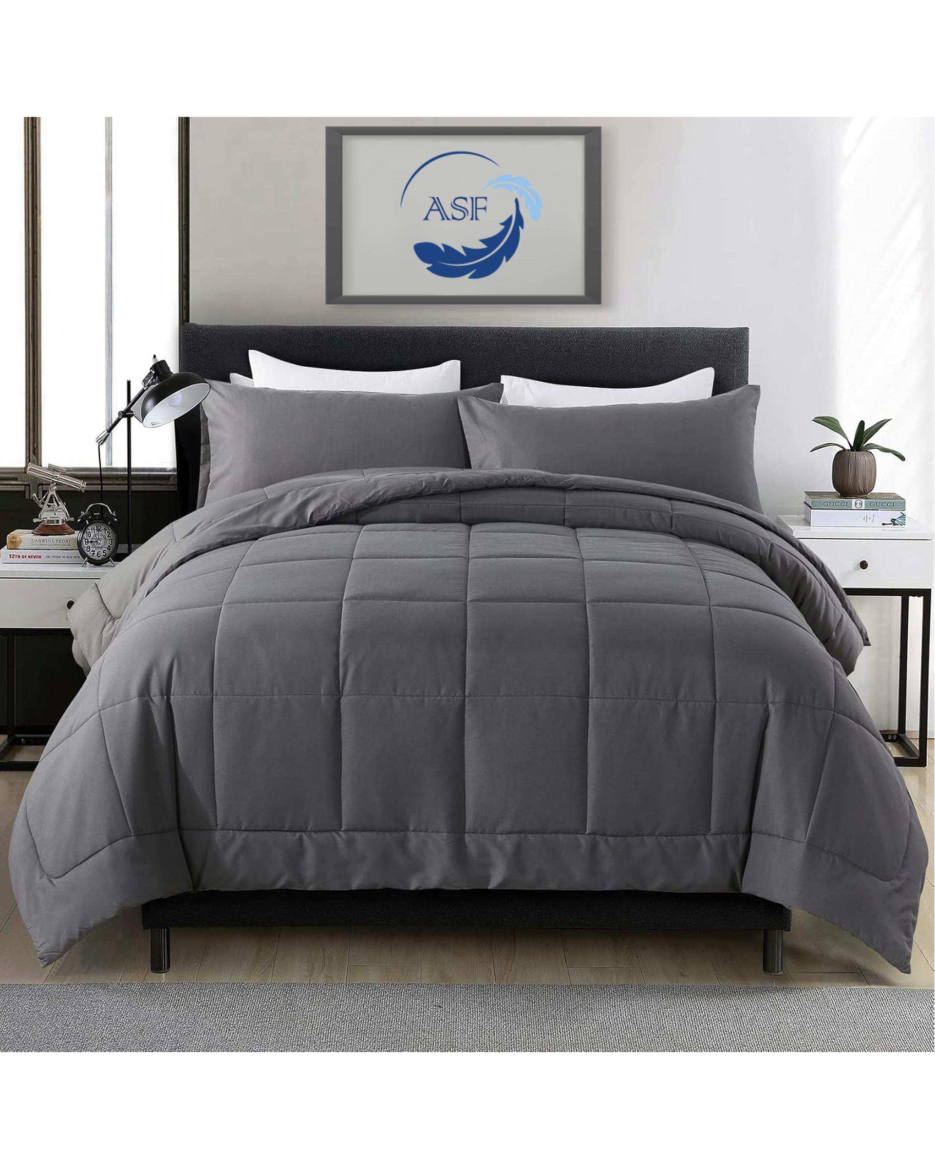 سرویس لحاف روتختی مینیمال دو نفره 8 تکه عرض 160 طوسی ای اس اف ASF مدل BOX LINE