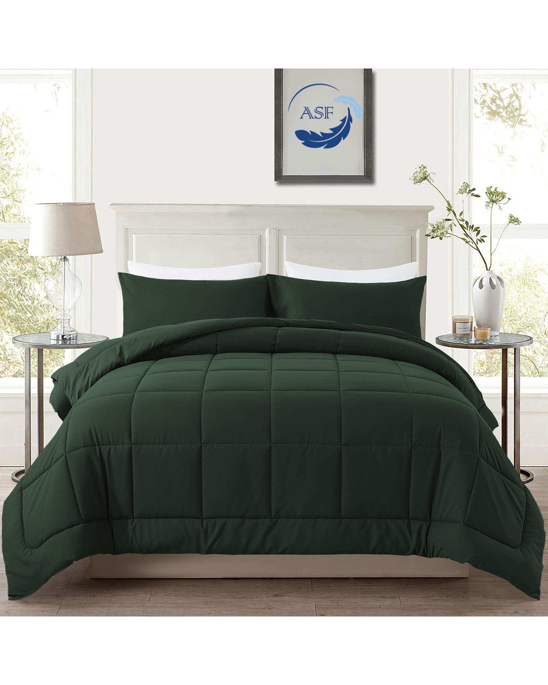 سرویس لحاف روتختی مینیمال دو نفره 8 تکه عرض 180 سبز ارتشی ای اس اف ASF مدل BOX LINE