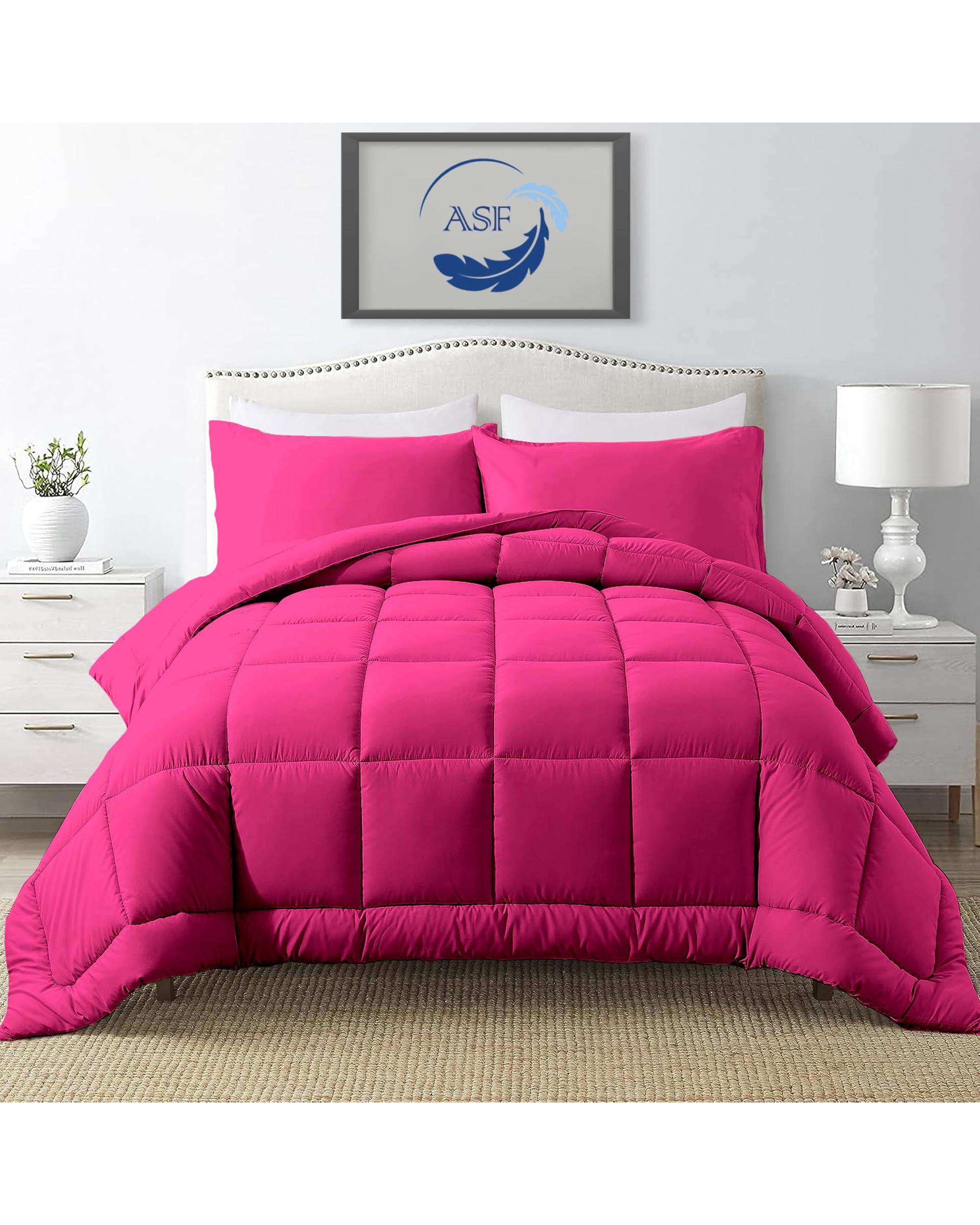 سرویس لحاف روتختی مینیمال دو نفره 8 تکه عرض 180 سرخابی ای اس اف ASF مدل BOX LINE