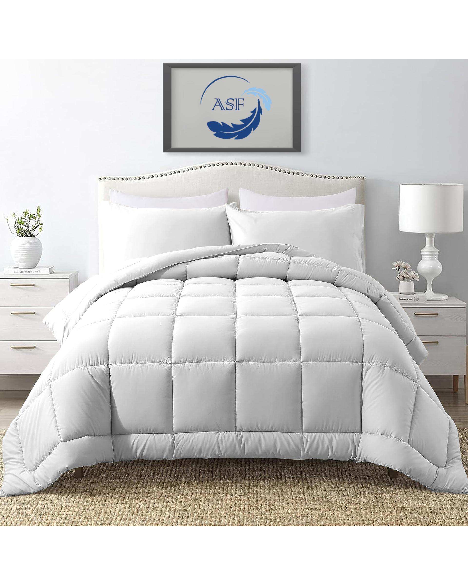 سرویس لحاف روتختی مینیمال دو نفره 8 تکه عرض 180 سفید ای اس اف ASF مدل BOX LINE