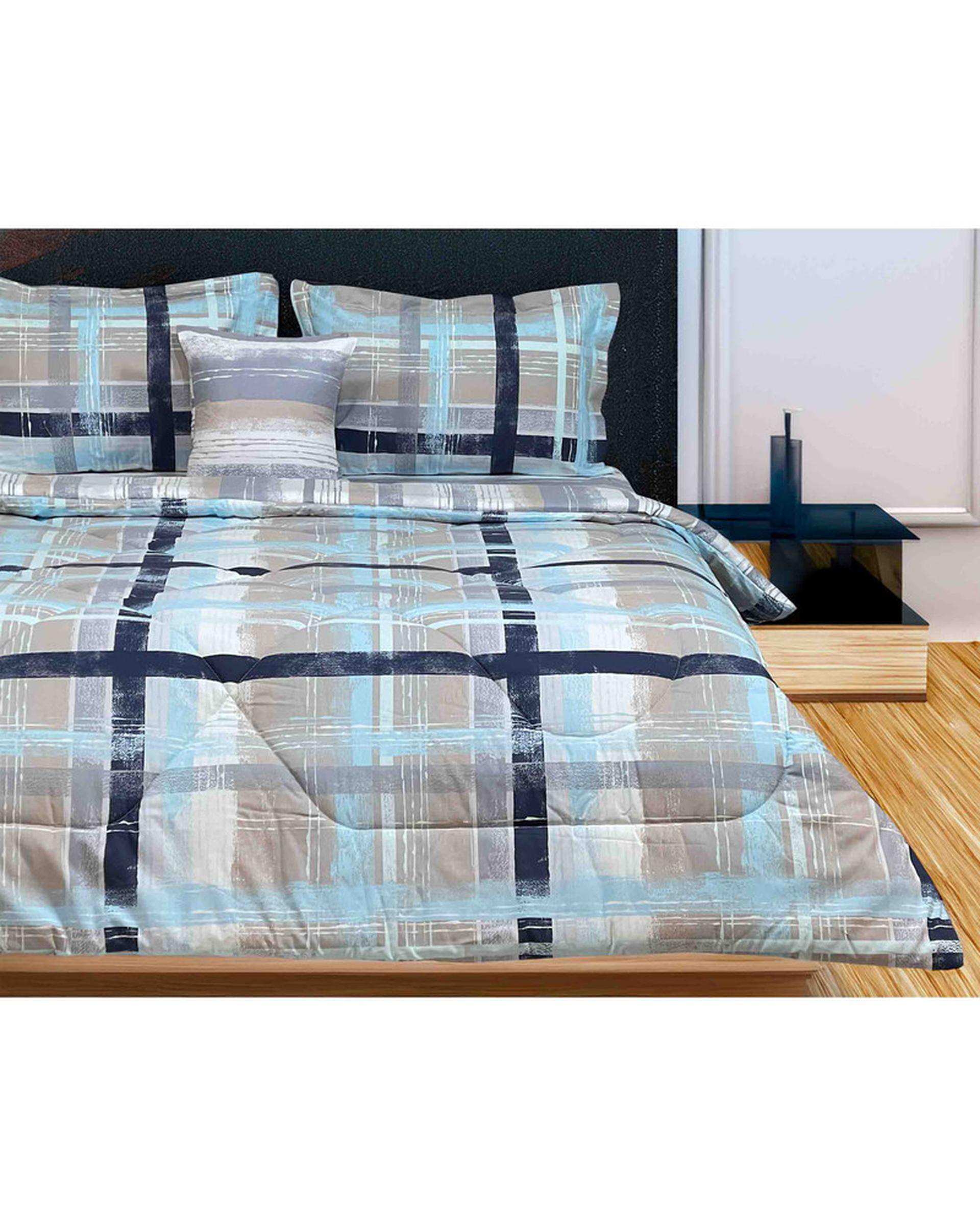 سرویس خواب یک نفره 4 تکه آبی مانیکا هوم Monica Home مدل هورین