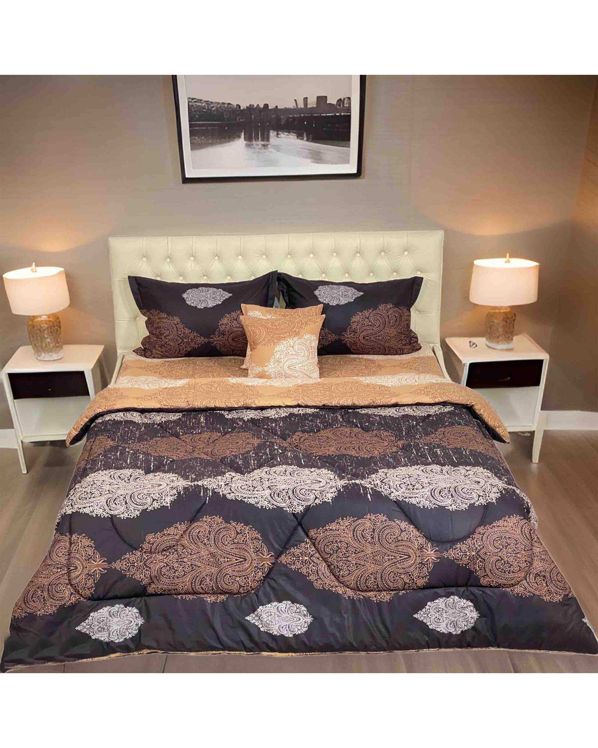 سرویس خواب یک نفره 4 تکه قهوه ای مانیکا هوم Monica Home مدل کارولین