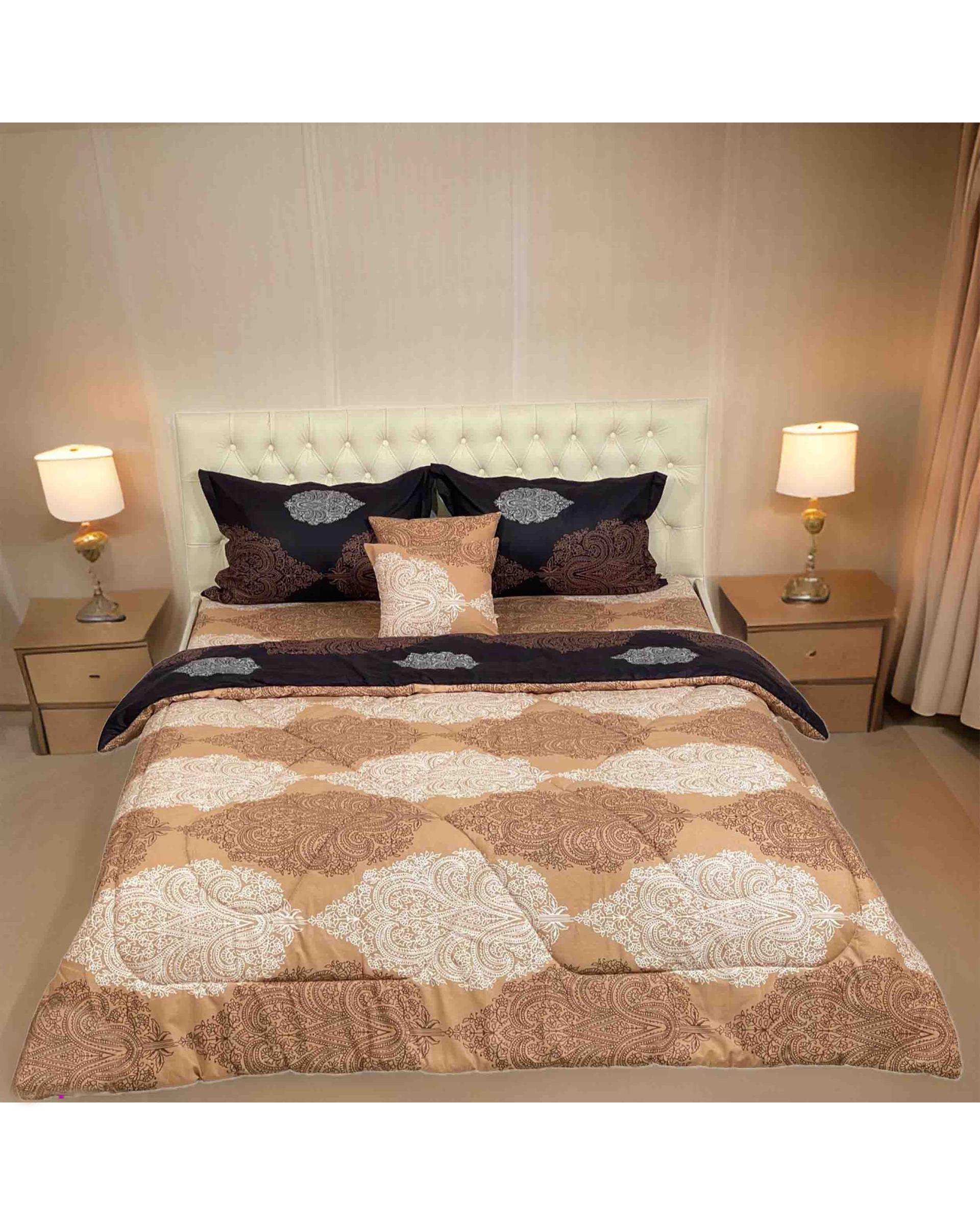 سرویس خواب یک نفره 4 تکه قهوه ای مانیکا هوم Monica Home مدل کارولین