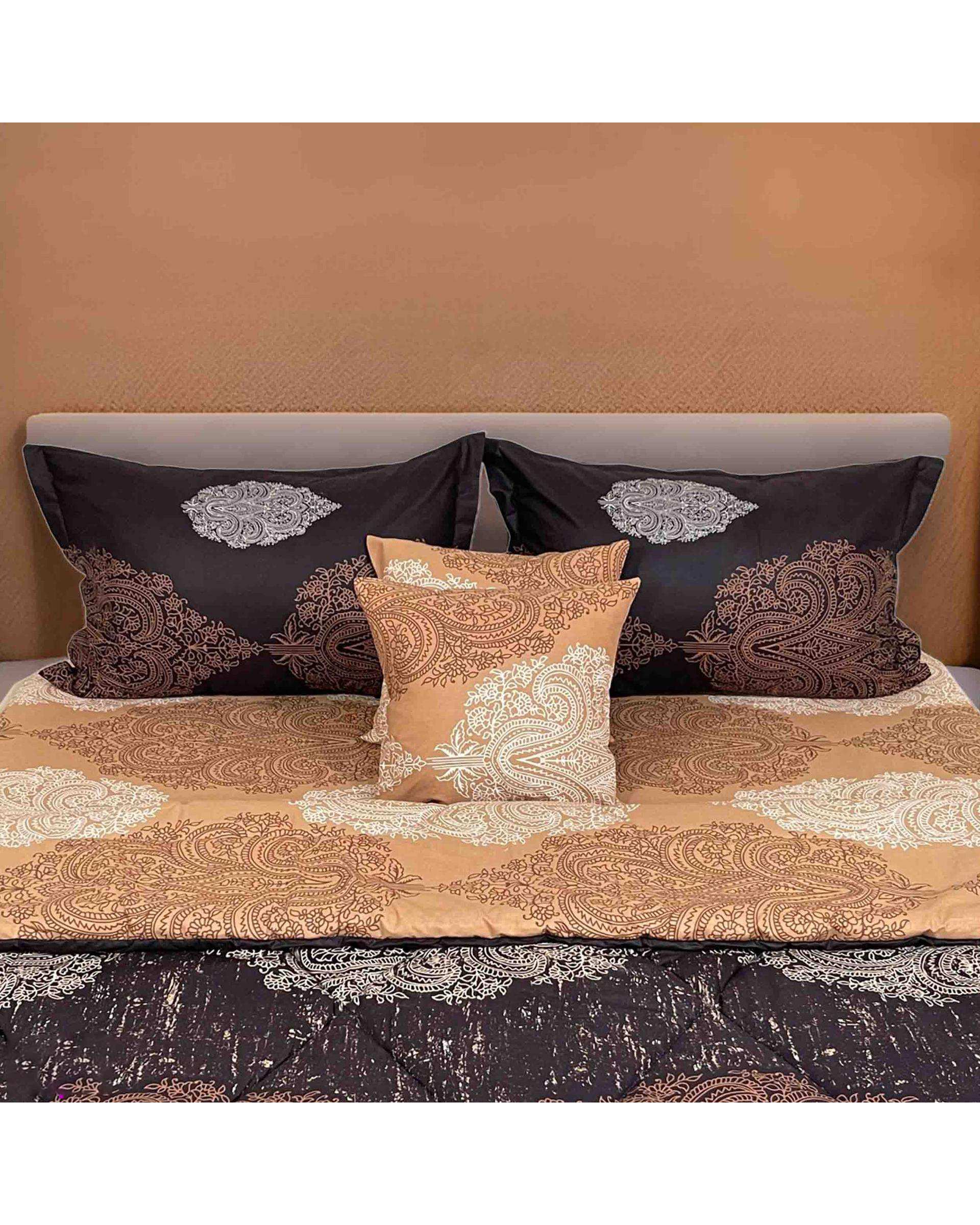سرویس خواب یک نفره 4 تکه قهوه ای مانیکا هوم Monica Home مدل کارولین