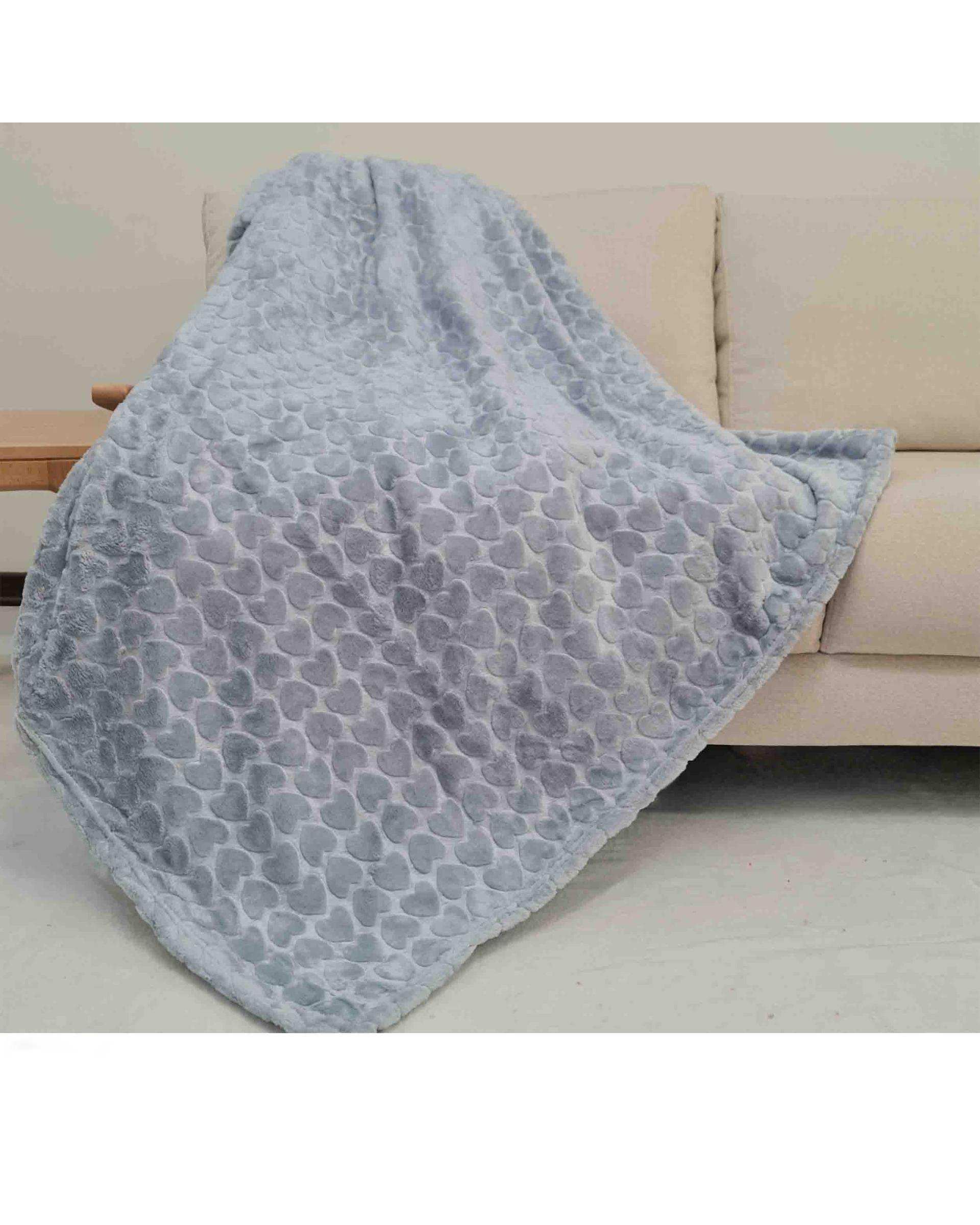 پتو مسافرتی یک نفره طوسی مانیکا هوم Monica Home مدل لاو