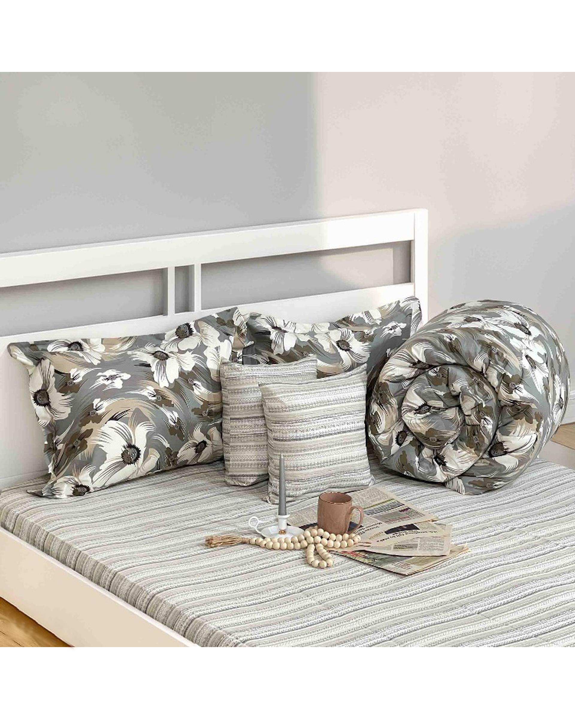 سرویس خواب دو نفره 6 تکه طوسی مانیکا هوم Monica Home مدل نیولین