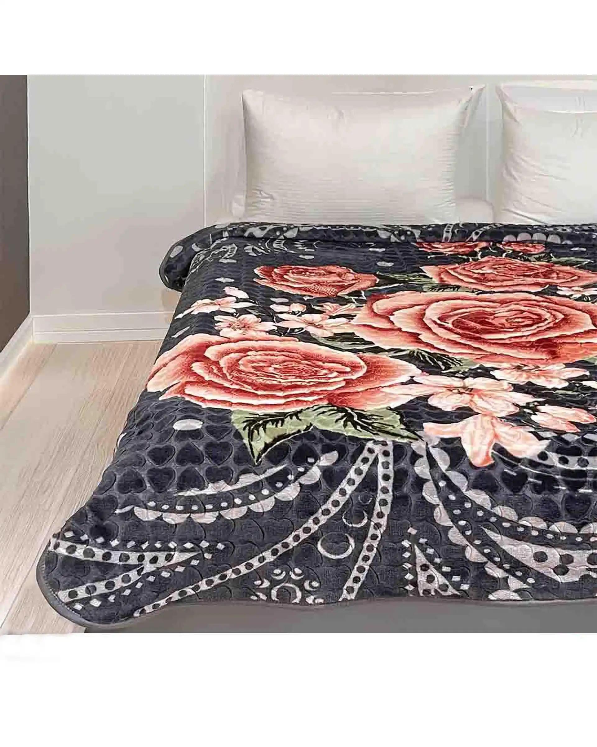 پتو مهمان یک نفره مسی مانیکا هوم Monica Home مدل فلاور
