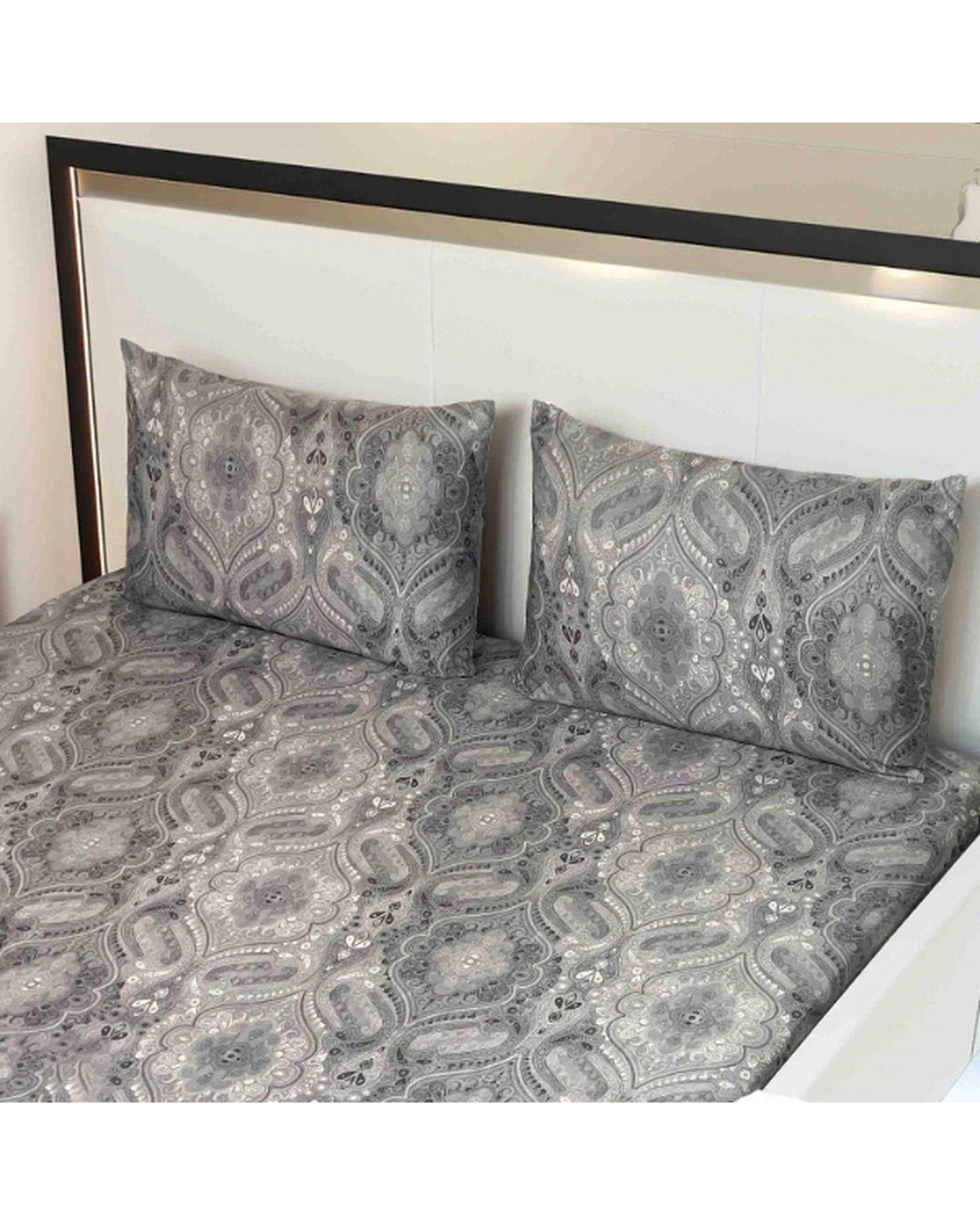سرویس خواب دو نفره 3 تکه طوسی مانیکا هوم Monica Home مدل آسو پلاس