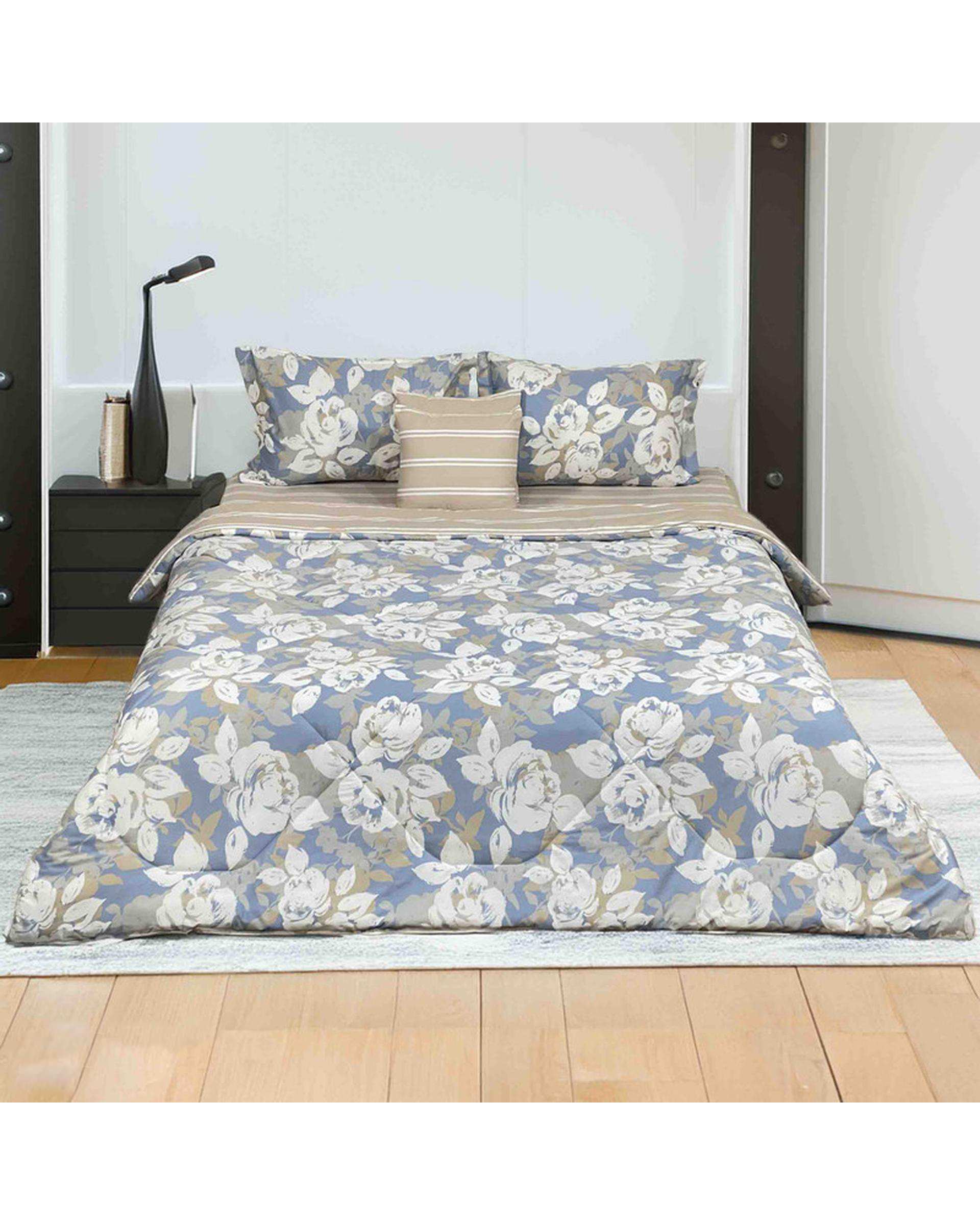 سرویس خواب دو نفره 6 تکه آبی روشن مانیکا هوم Monica Home مدل لوتوس