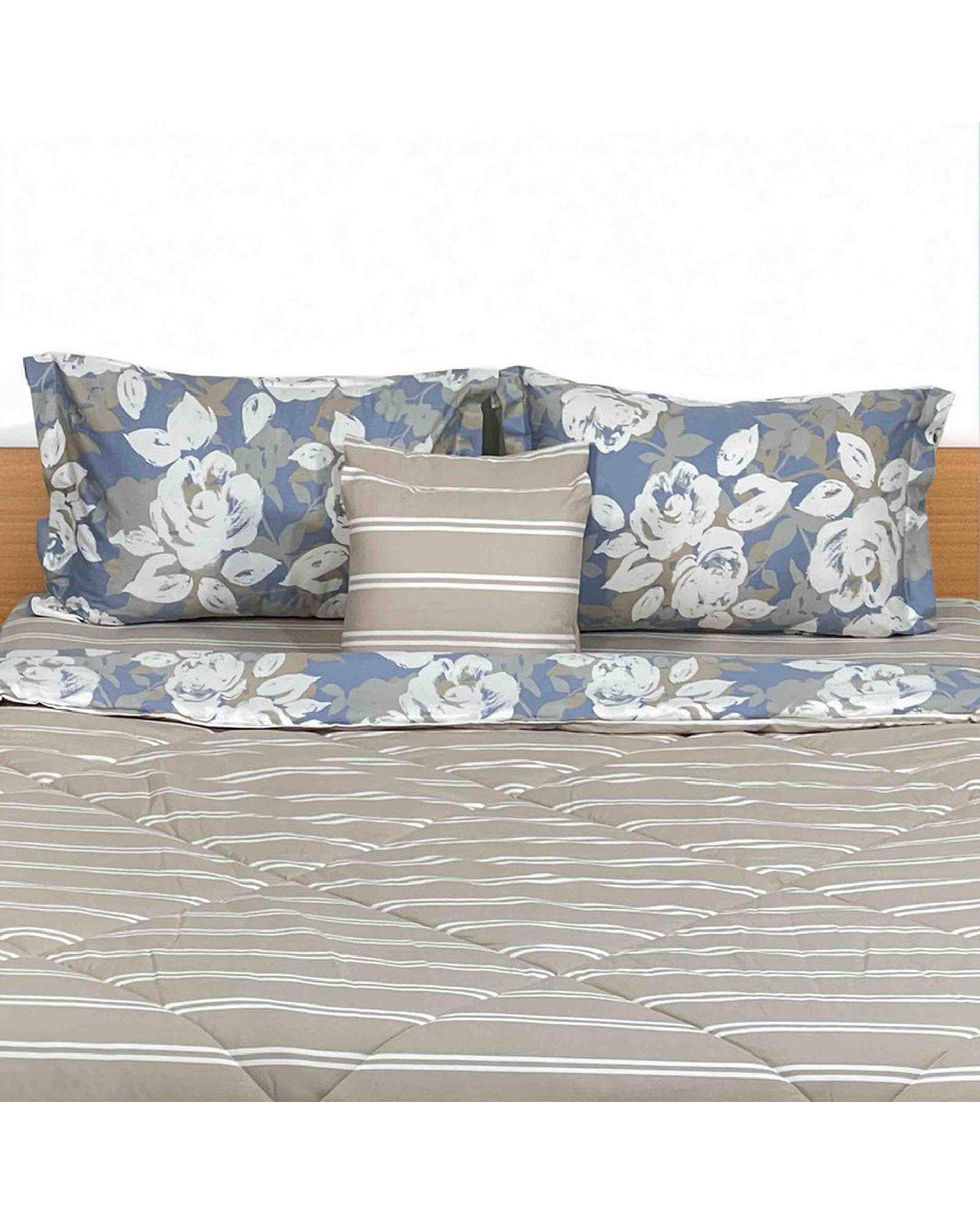 سرویس خواب دو نفره 6 تکه آبی روشن مانیکا هوم Monica Home مدل لوتوس