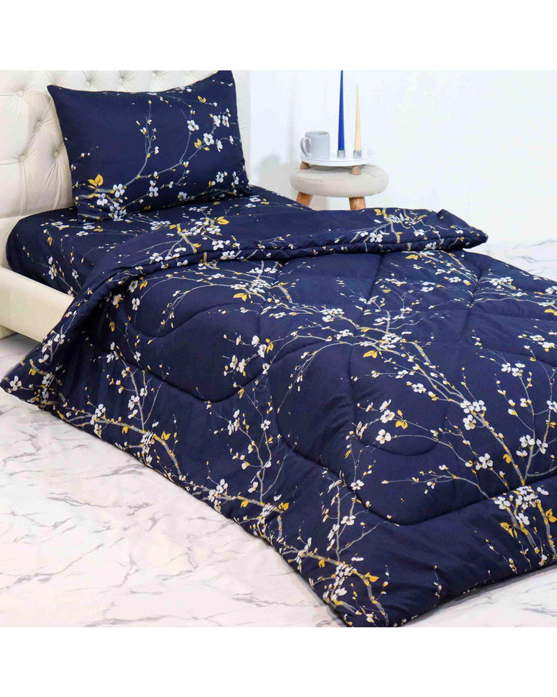سرویس خواب دو نفره 4 تکه سرمه ای مانیکا هوم Monica Home مدل چیچک