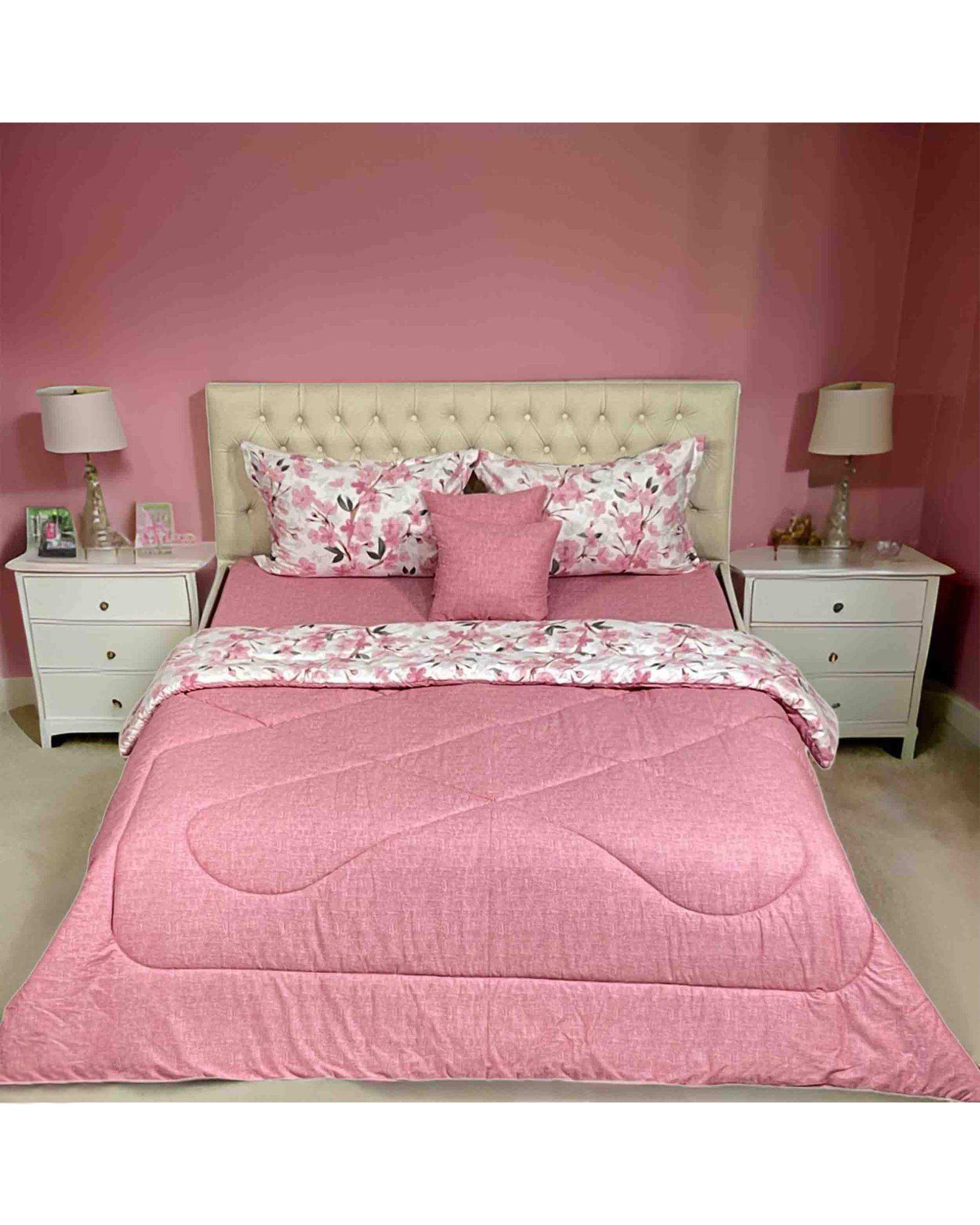 سرویس خواب دو نفره 6 تکه صورتی مانیکا هوم Monica Home مدل هلسا