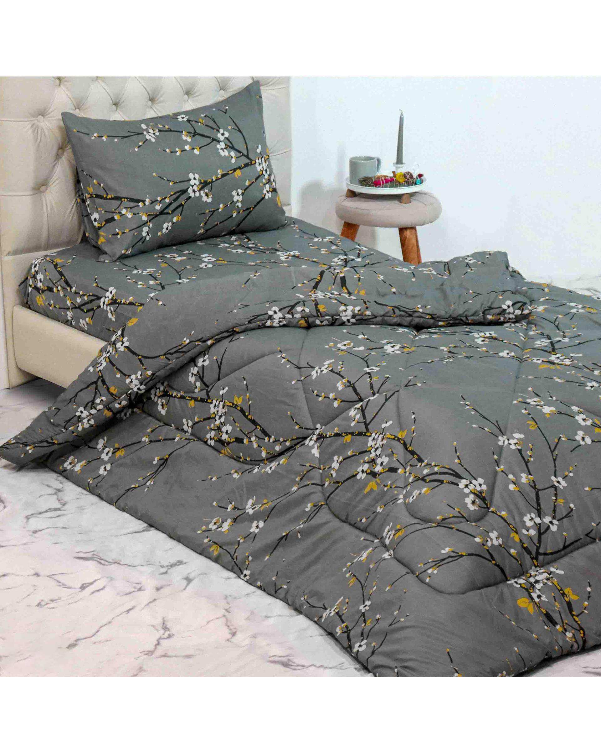 سرویس خواب دو نفره 3 تکه طوسی مانیکا هوم Monica Home مدل Chichak Tosi