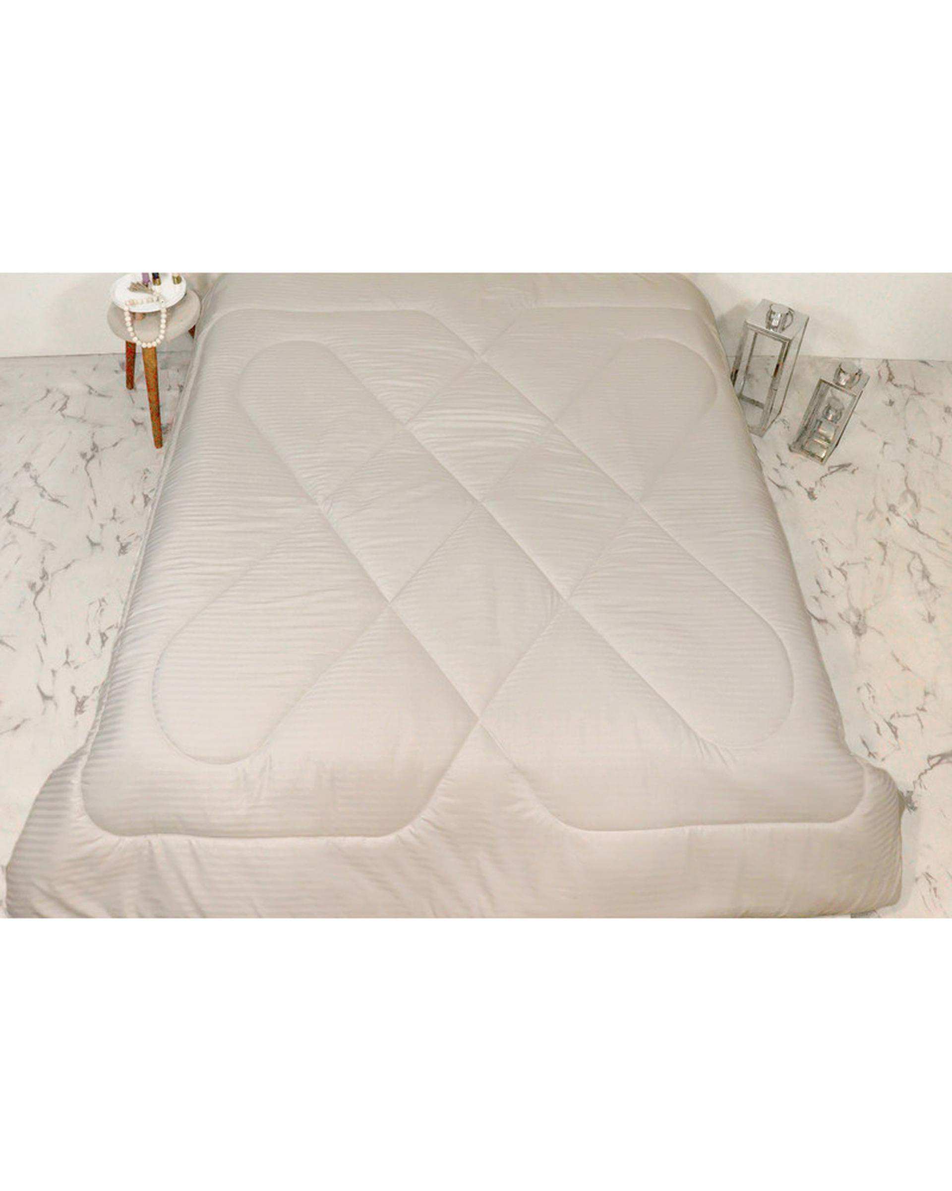 لحاف دو نفره سفید مانیکا هوم Monica Home مدل هتلی parallel سایز 220×200 سانتی متر