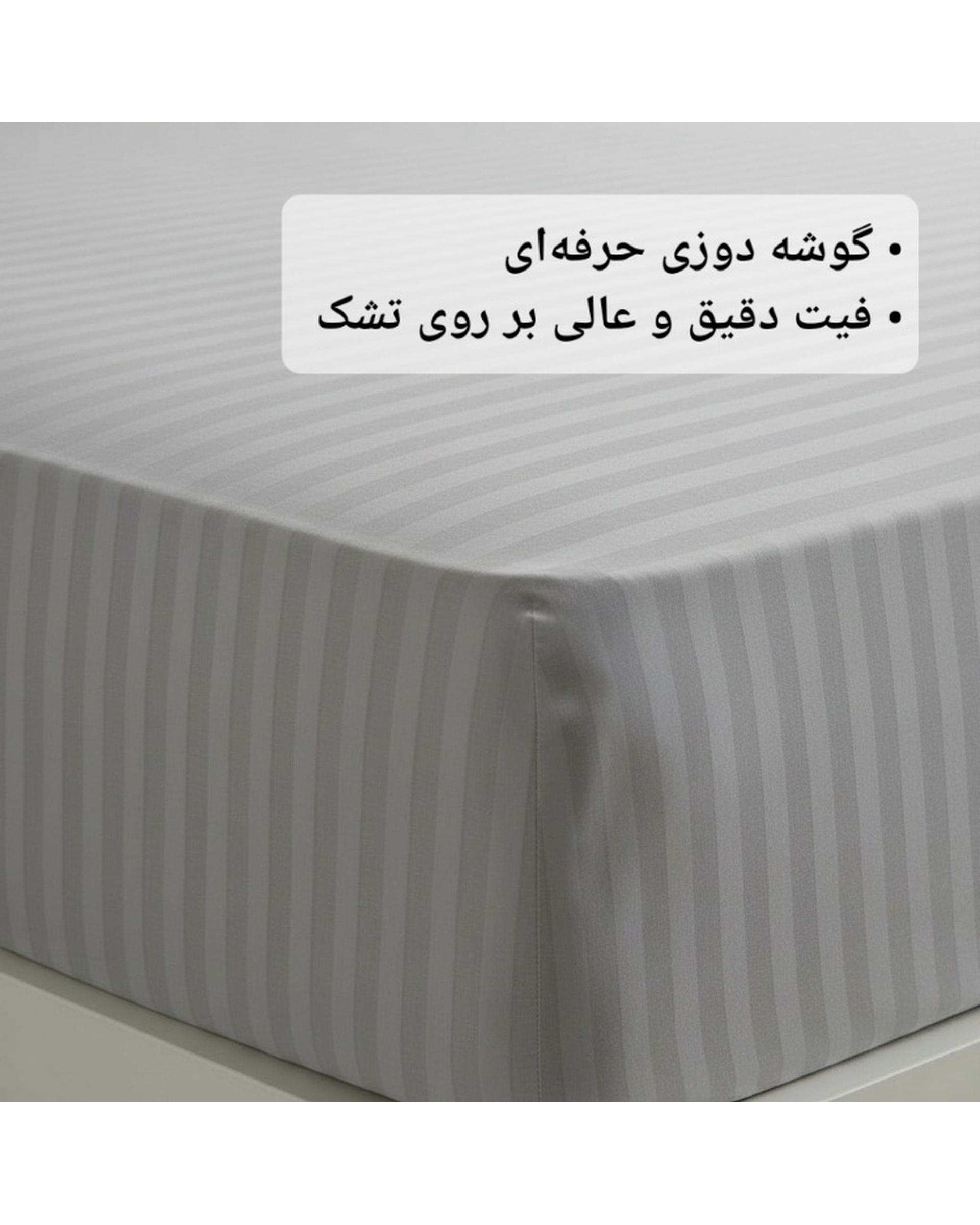 ست ملحفه و روبالشی دو نفره 3 تکه نباتی مانیکا هوم Monica Home مدل COTTON PARALLEL