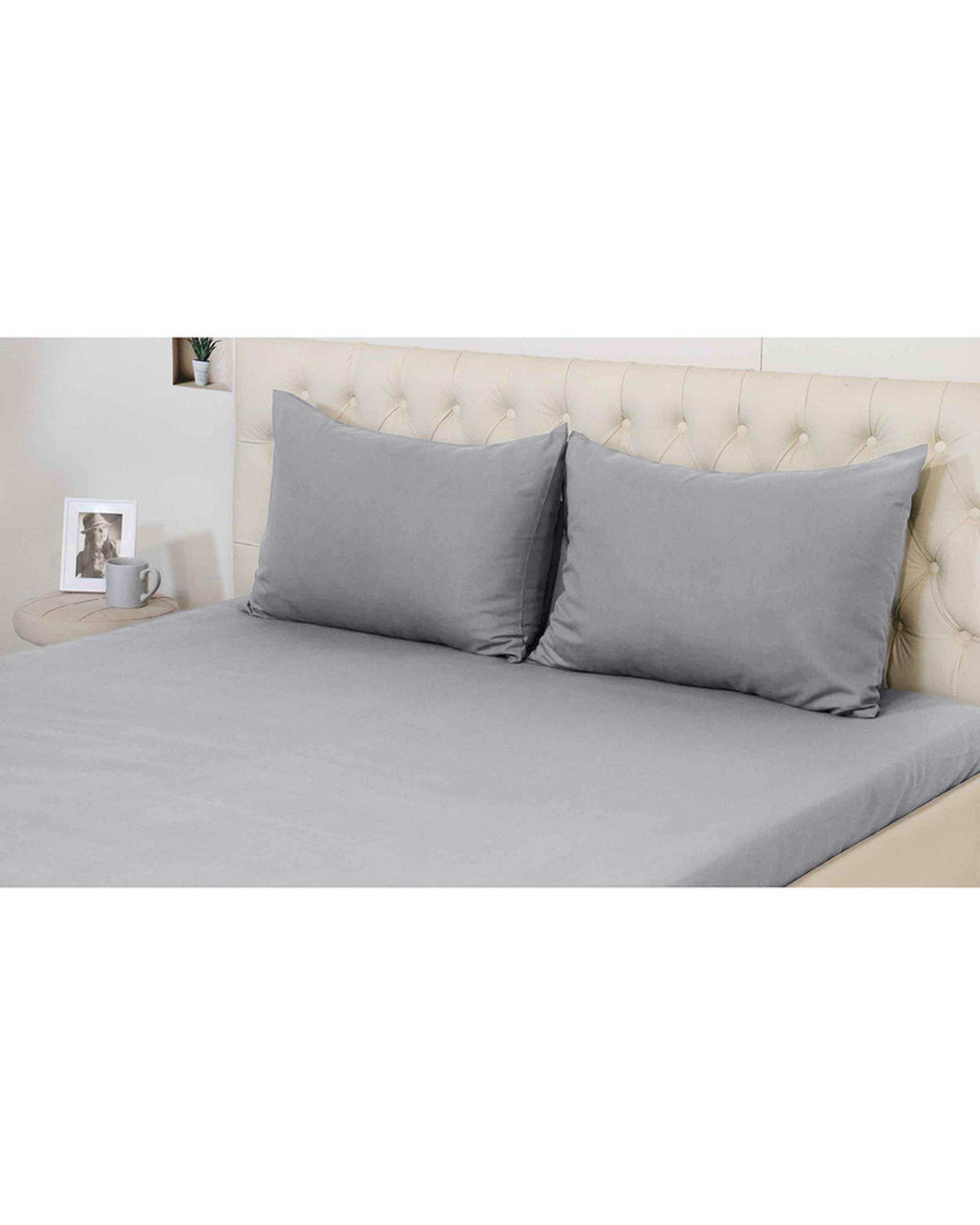 سرویس ملحفه دو نفره 3 تکه طوسی مانیکا هوم Monica Home میکروپلاس مدل SIMPLE