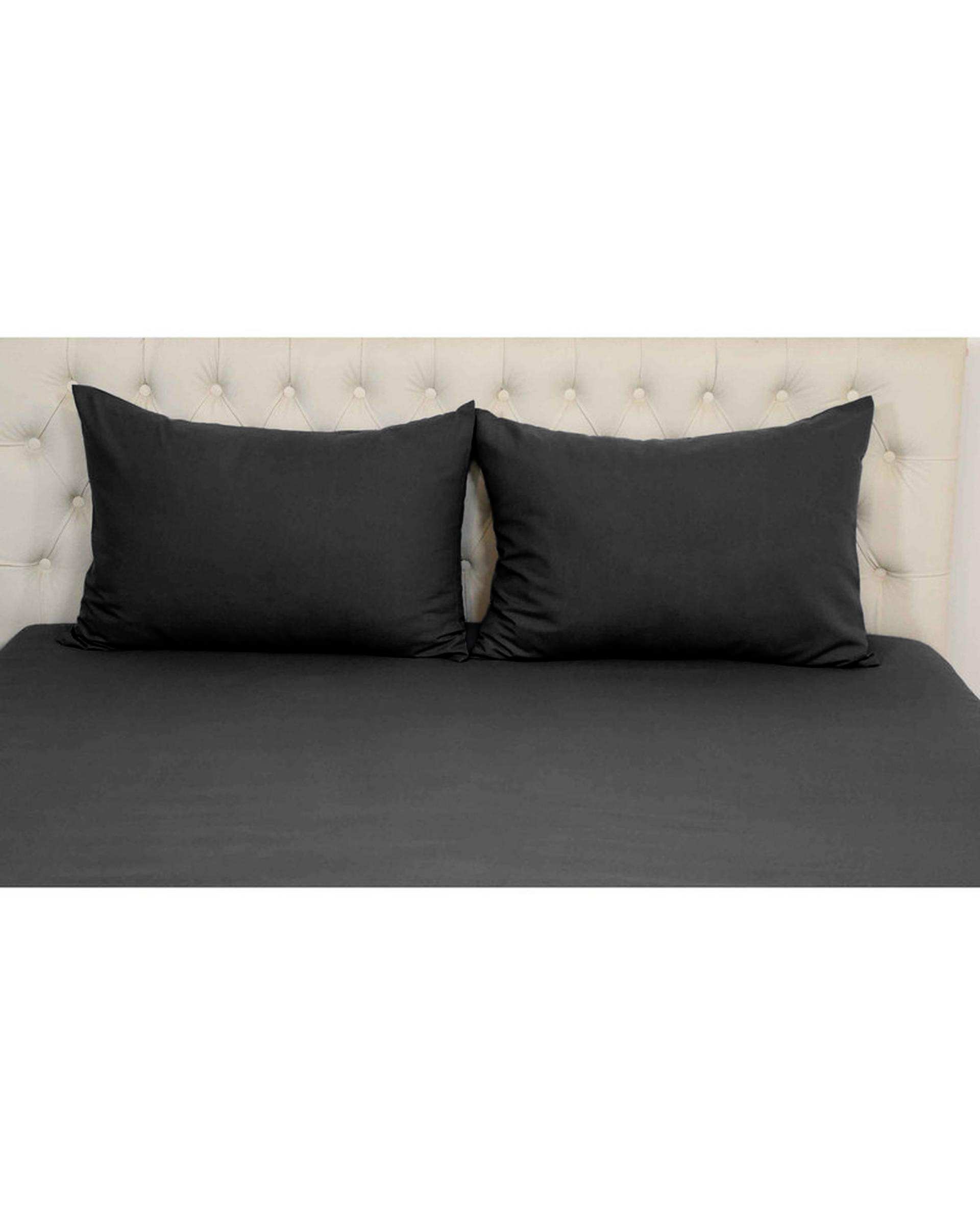 سرویس ملحفه دو نفره 3 تکه مشکی مانیکا هوم Monica Home میکروپلاس مدل SIMPLE