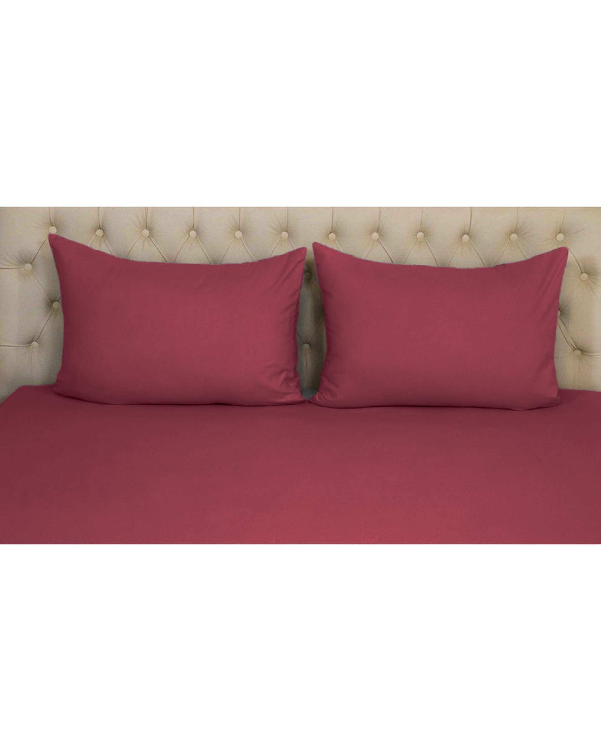سرویس ملحفه دو نفره 3 تکه زرشکی مانیکا هوم Monica Home میکروپلاس مدل SIMPLE