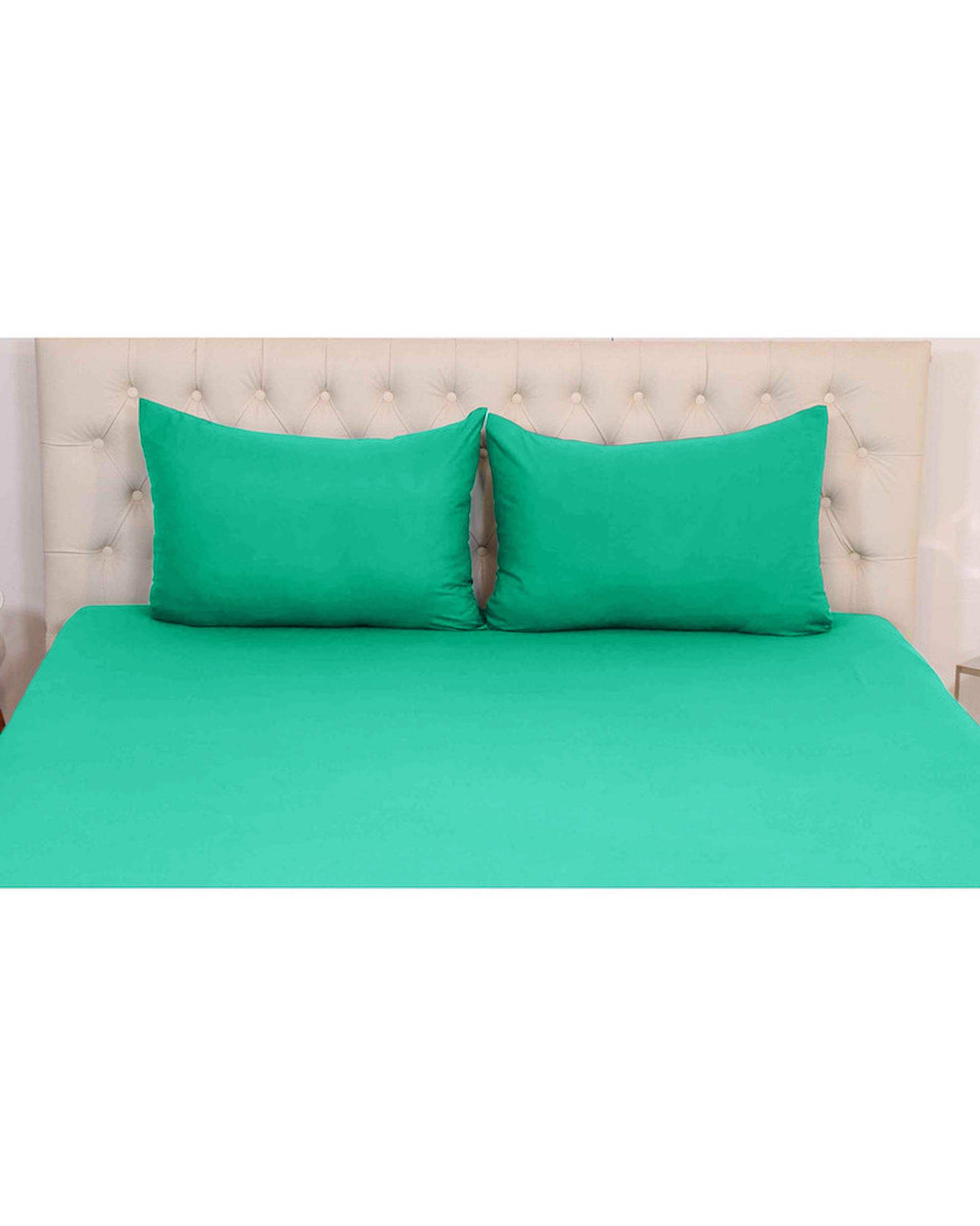 سرویس ملحفه دو نفره 3 تکه سبز پاستیلی مانیکا هوم Monica Home میکروپلاس مدل SIMPLE