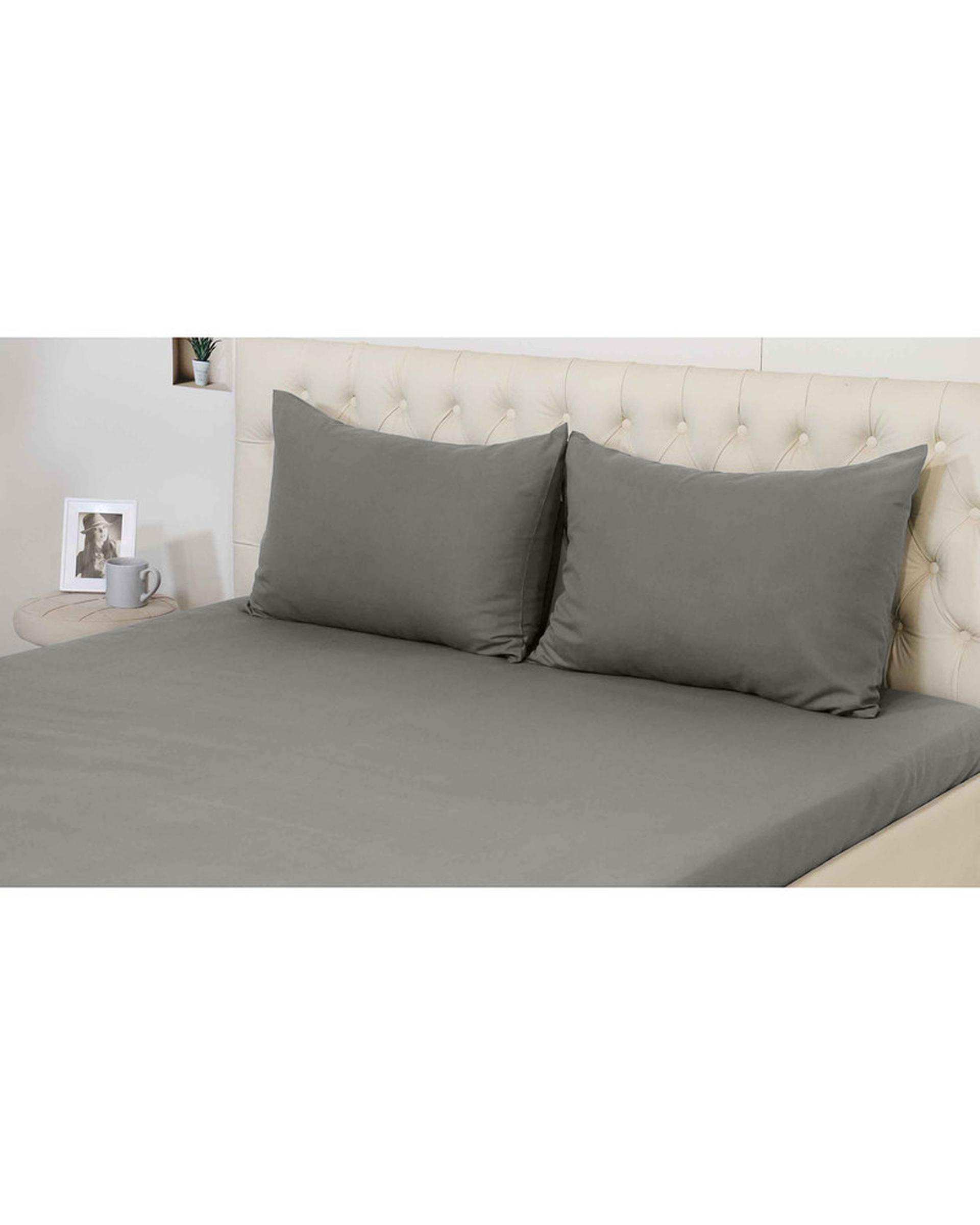 سرویس ملحفه دو نفره 3 تکه دودی مانیکا هوم Monica Home میکروپلاس مدل SIMPLE