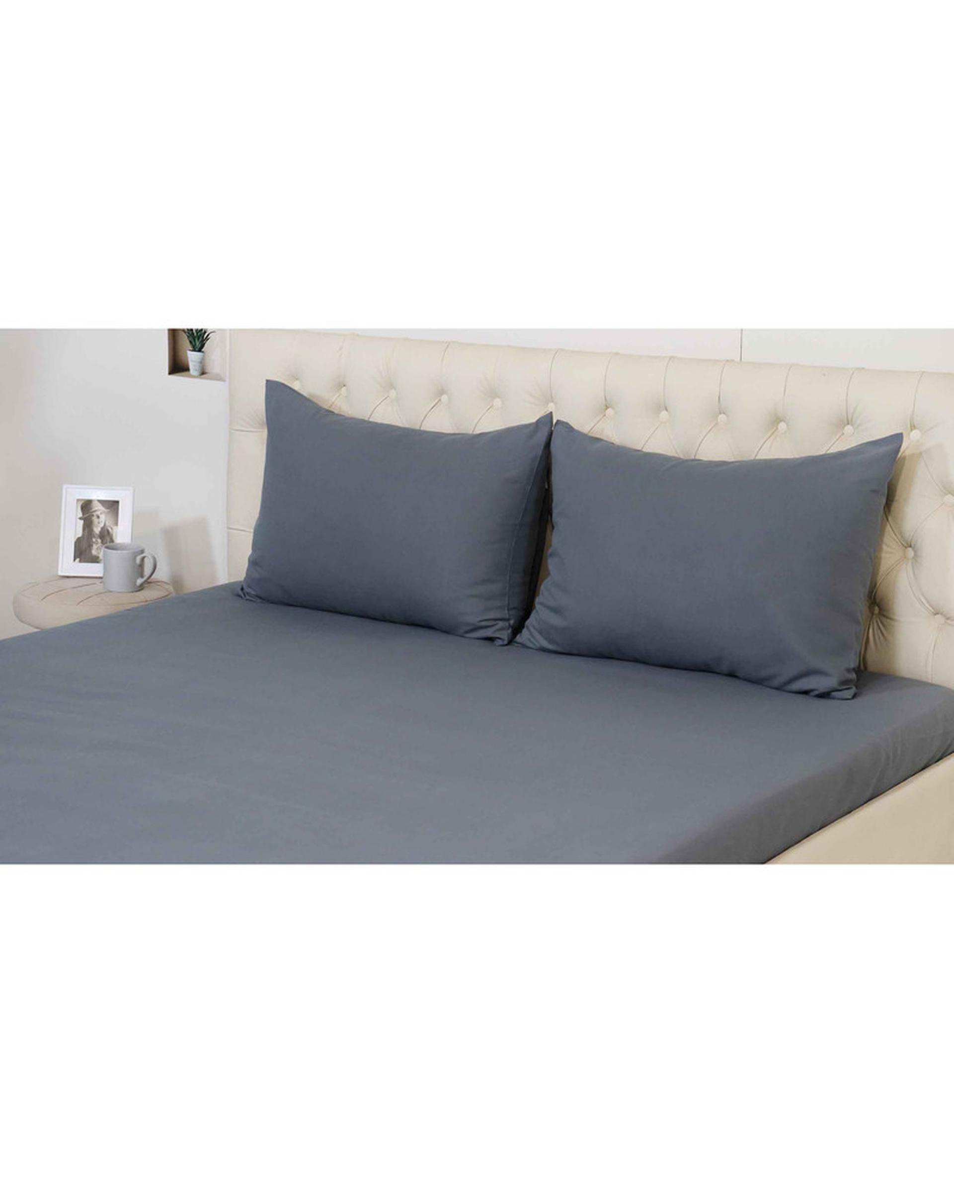 سرویس ملحفه دو نفره 3 تکه طوسی تیره مانیکا هوم Monica Home میکروپلاس مدل SIMPLE