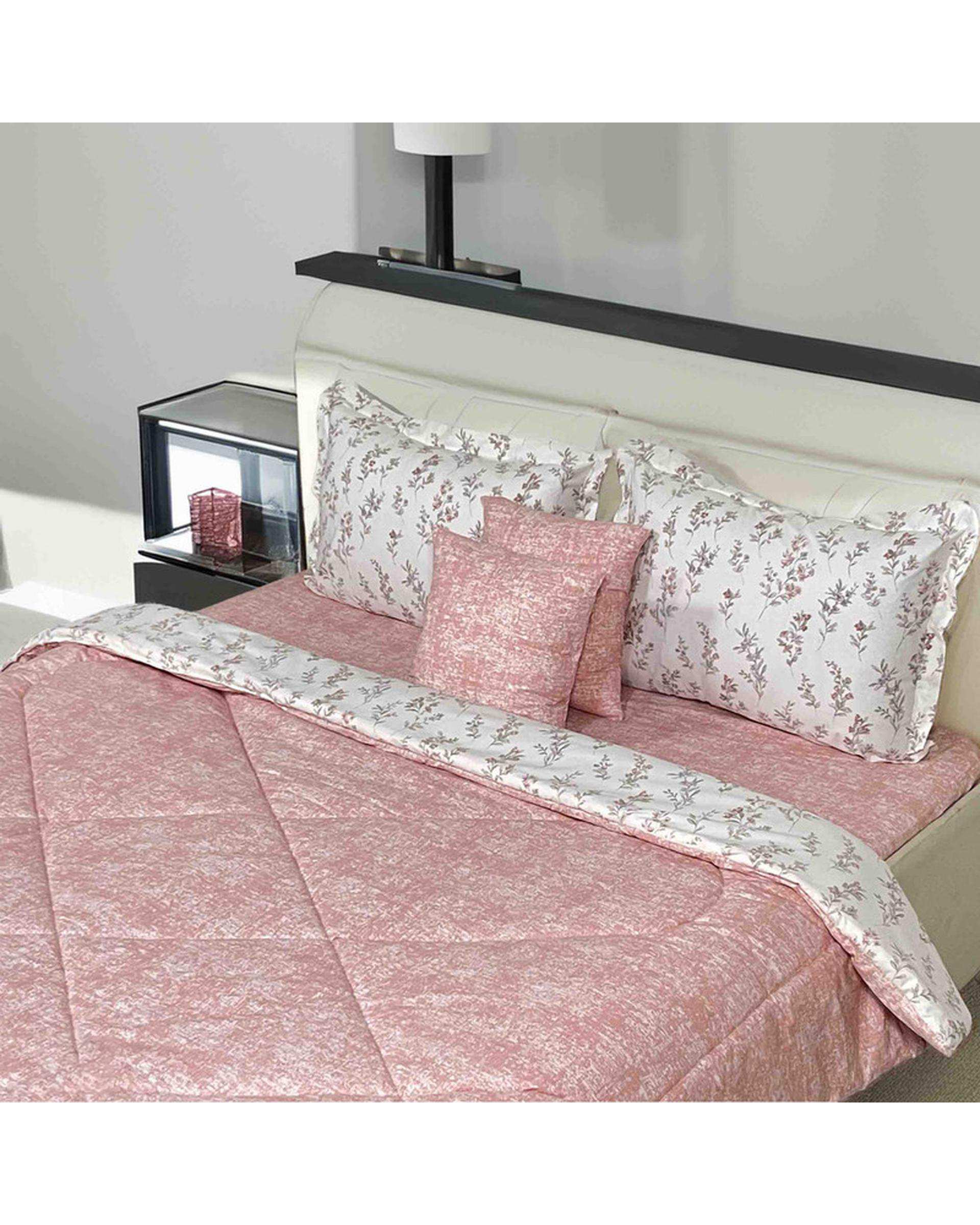سرویس خواب دو نفره 6 تکه صورتی روشن مانیکا هوم Monica Home مدل tanin