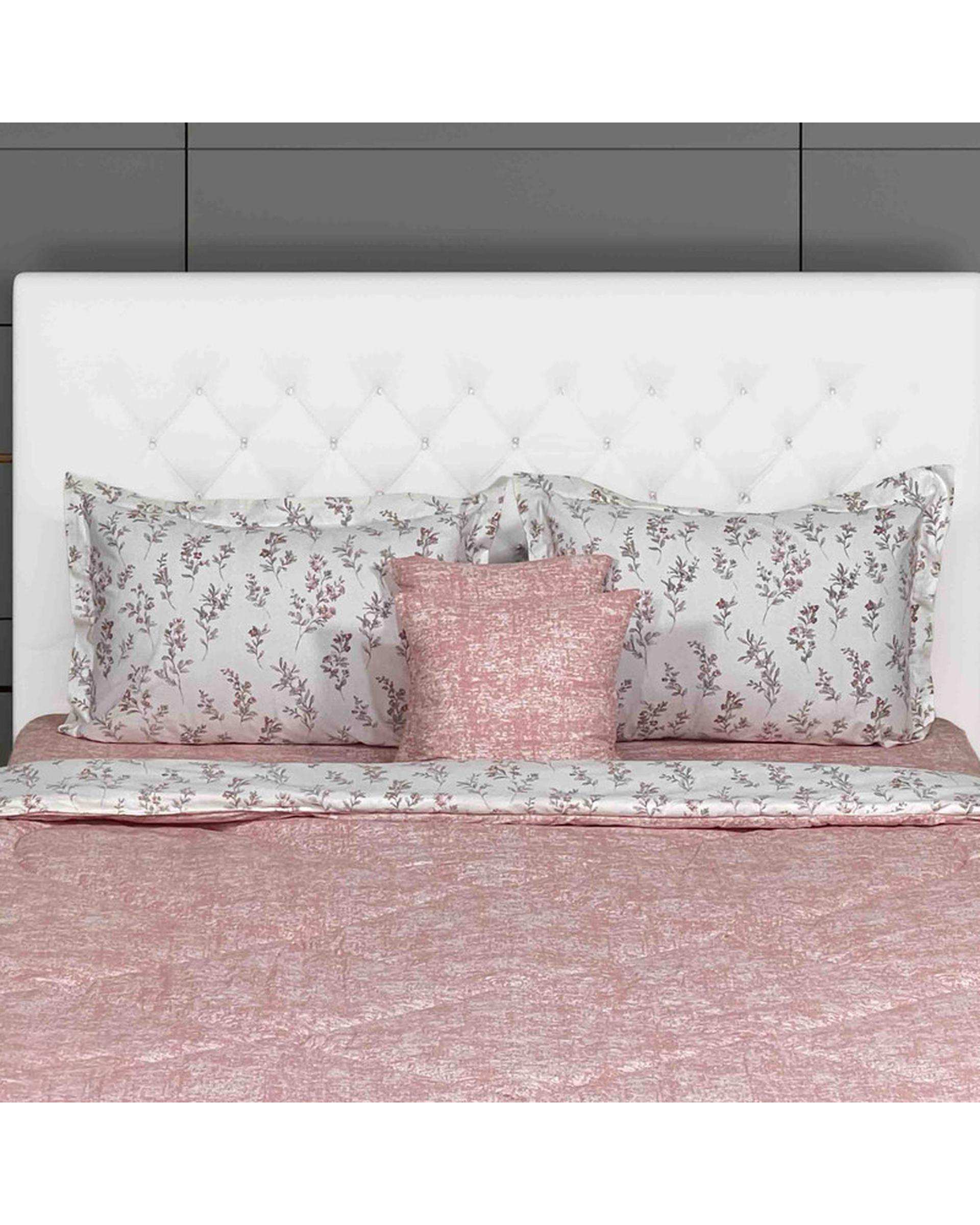 سرویس خواب دو نفره 6 تکه صورتی روشن مانیکا هوم Monica Home مدل tanin