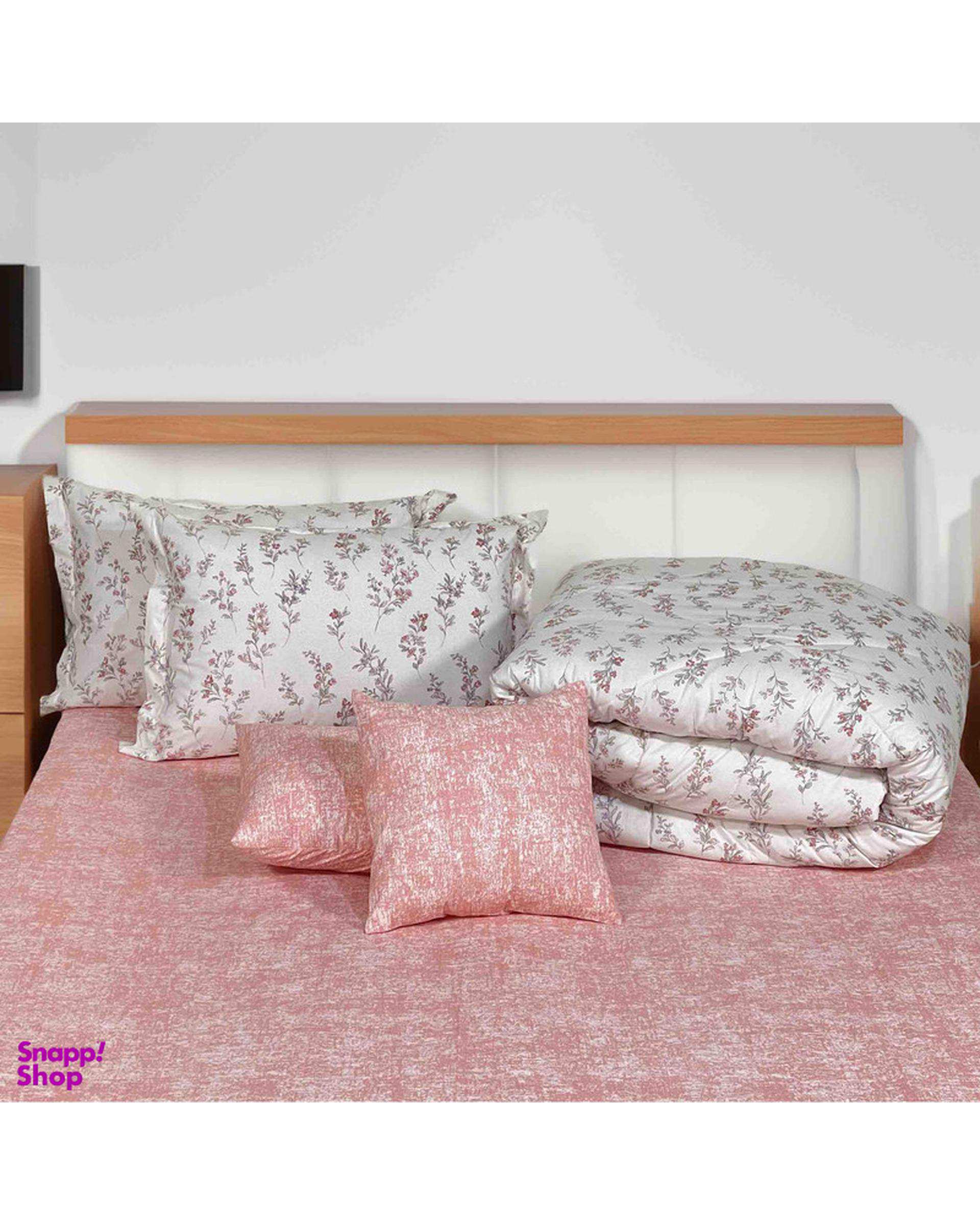 سرویس خواب دو نفره 6 تکه صورتی روشن مانیکا هوم Monica Home مدل tanin