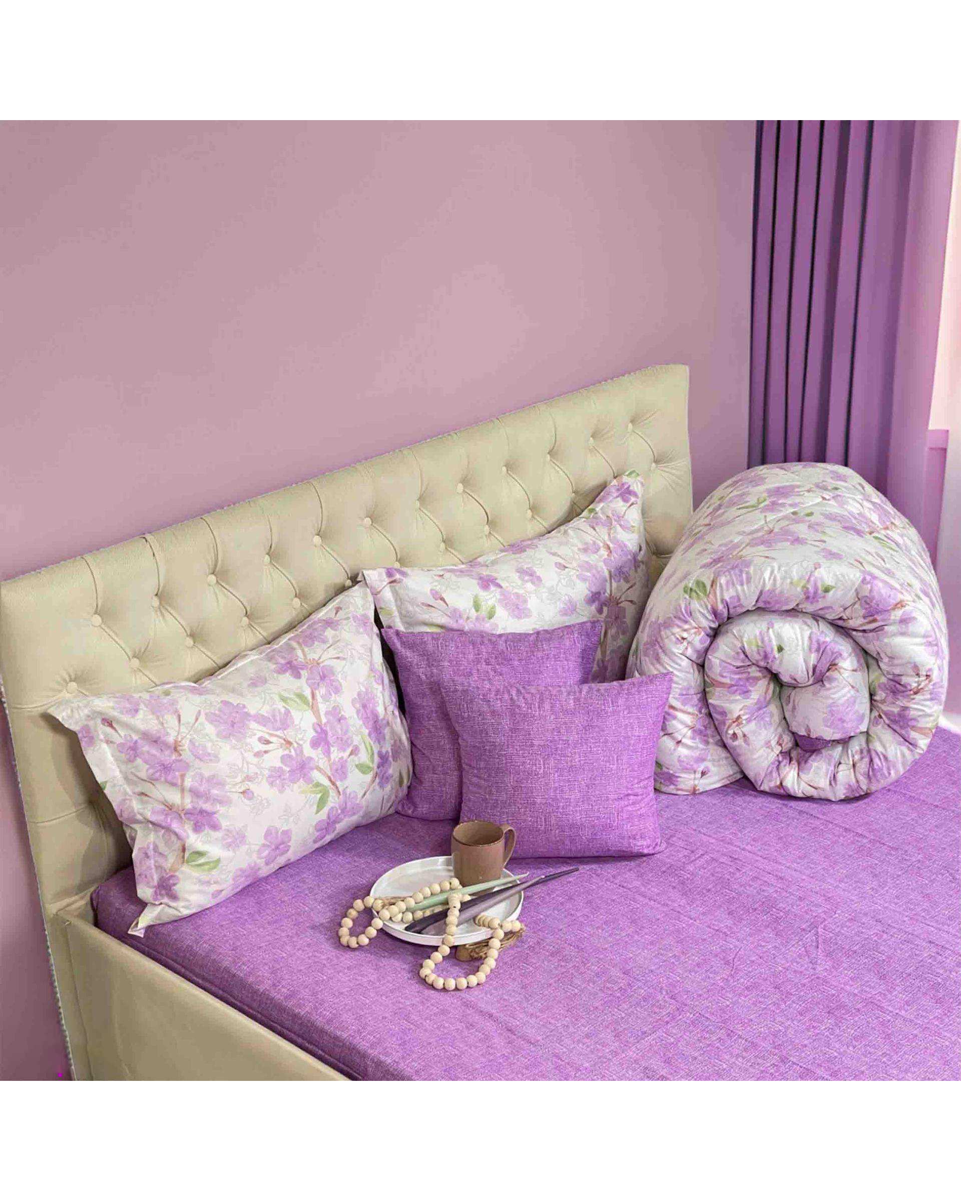 سرویس خواب یک نفره ۴ تکه یاسی مانیکا هوم Monica Home مدل helsa yasi
