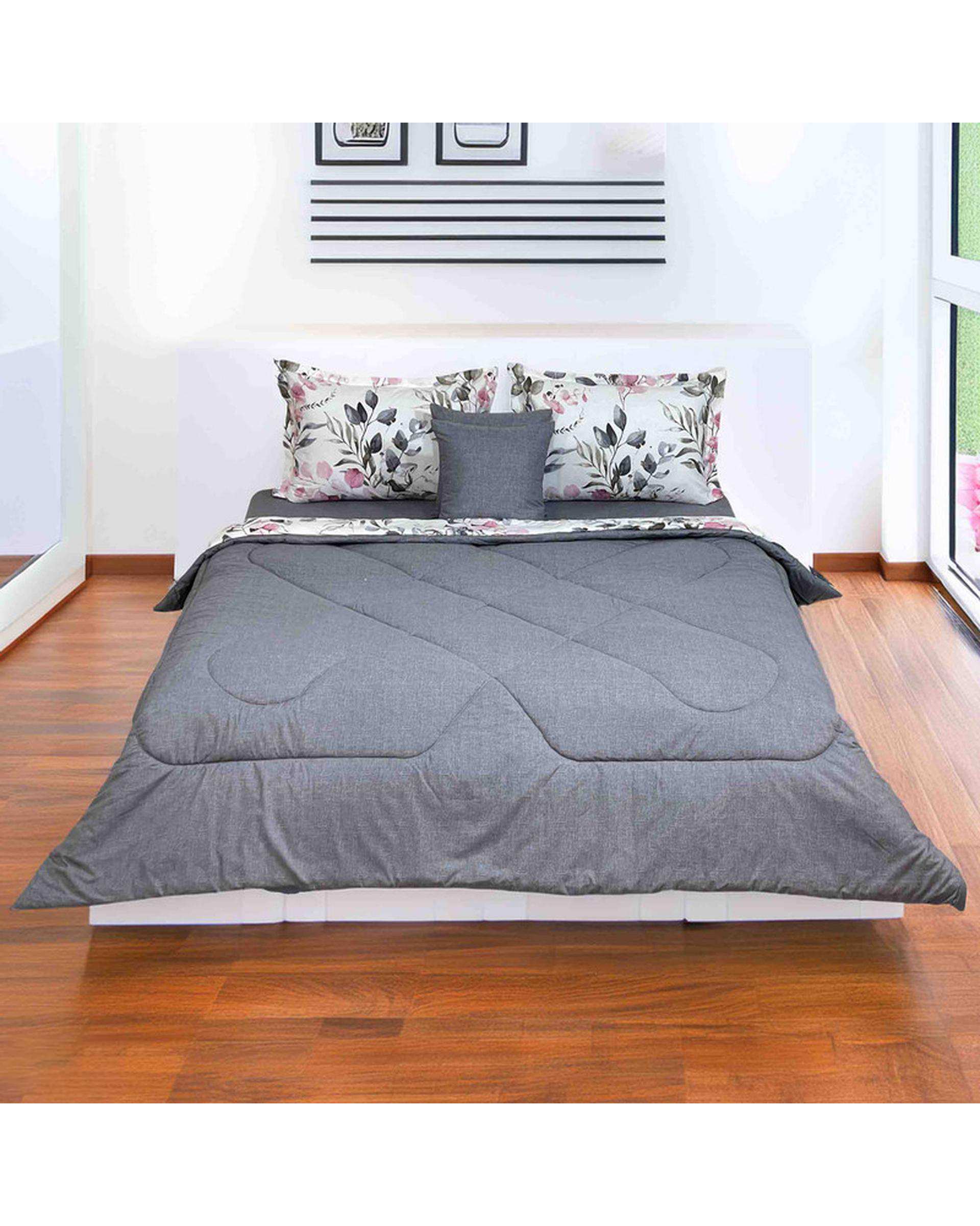 سرویس خواب یک نفره 4 تکه طوسی مانیکا هوم Monica Home مدل ابرا