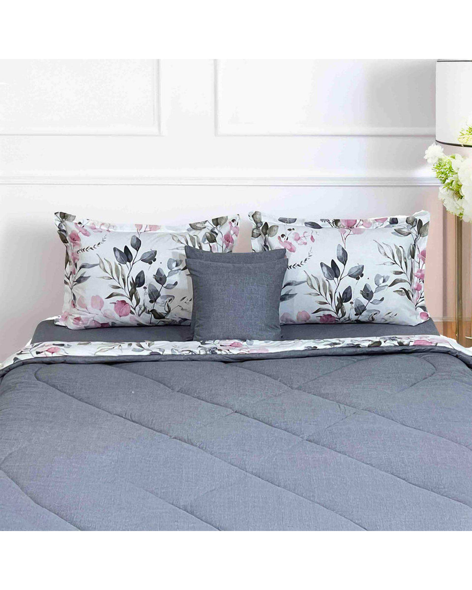 سرویس خواب یک نفره 4 تکه طوسی مانیکا هوم Monica Home مدل ابرا